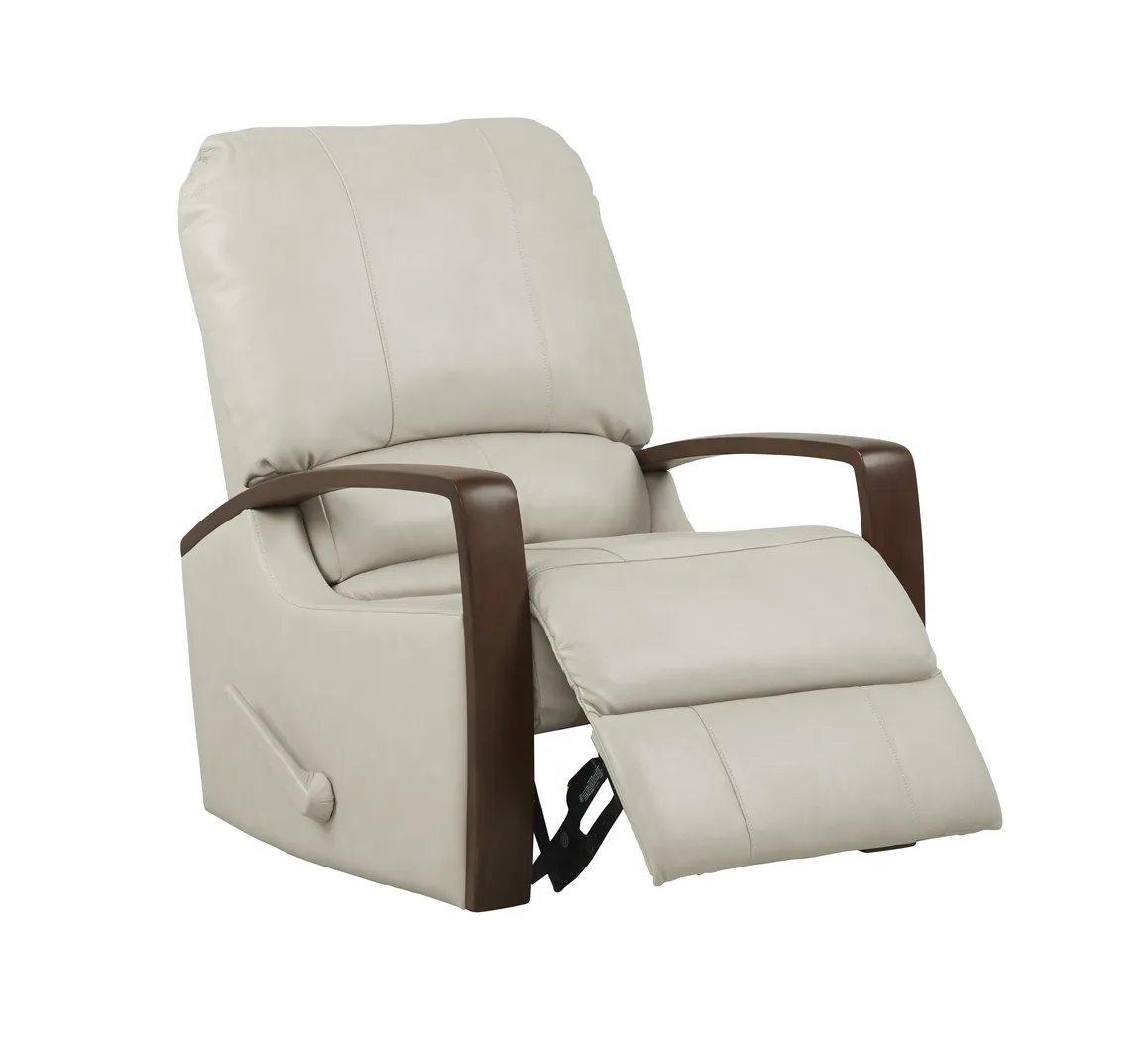 Heston Beige Leather Swivel Recliner - Thumbnail - Image 2