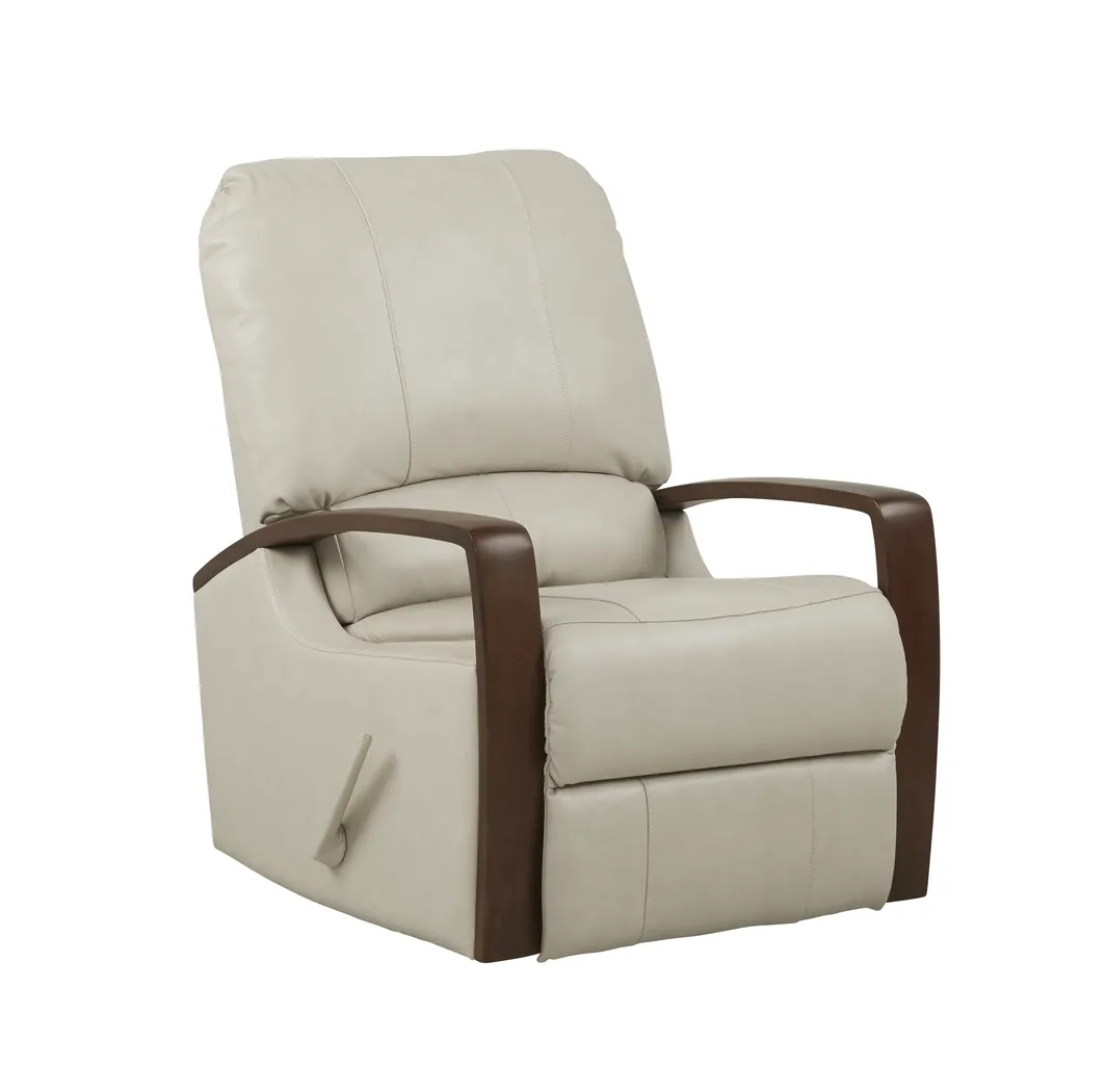 Heston Beige Leather Swivel Recliner - Thumbnail - Image 1