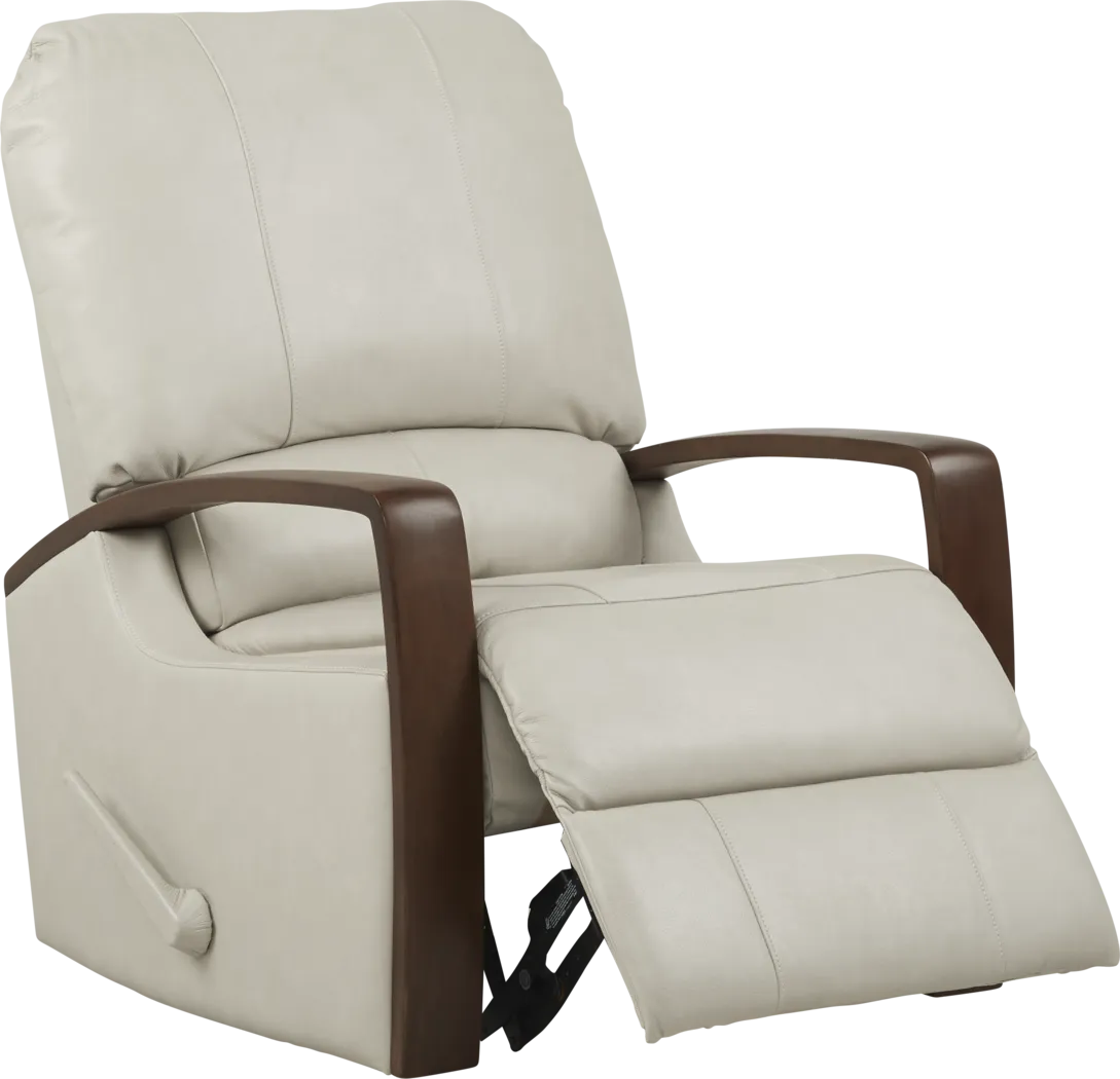 Heston Beige Leather Swivel Recliner - Thumbnail - Image 2