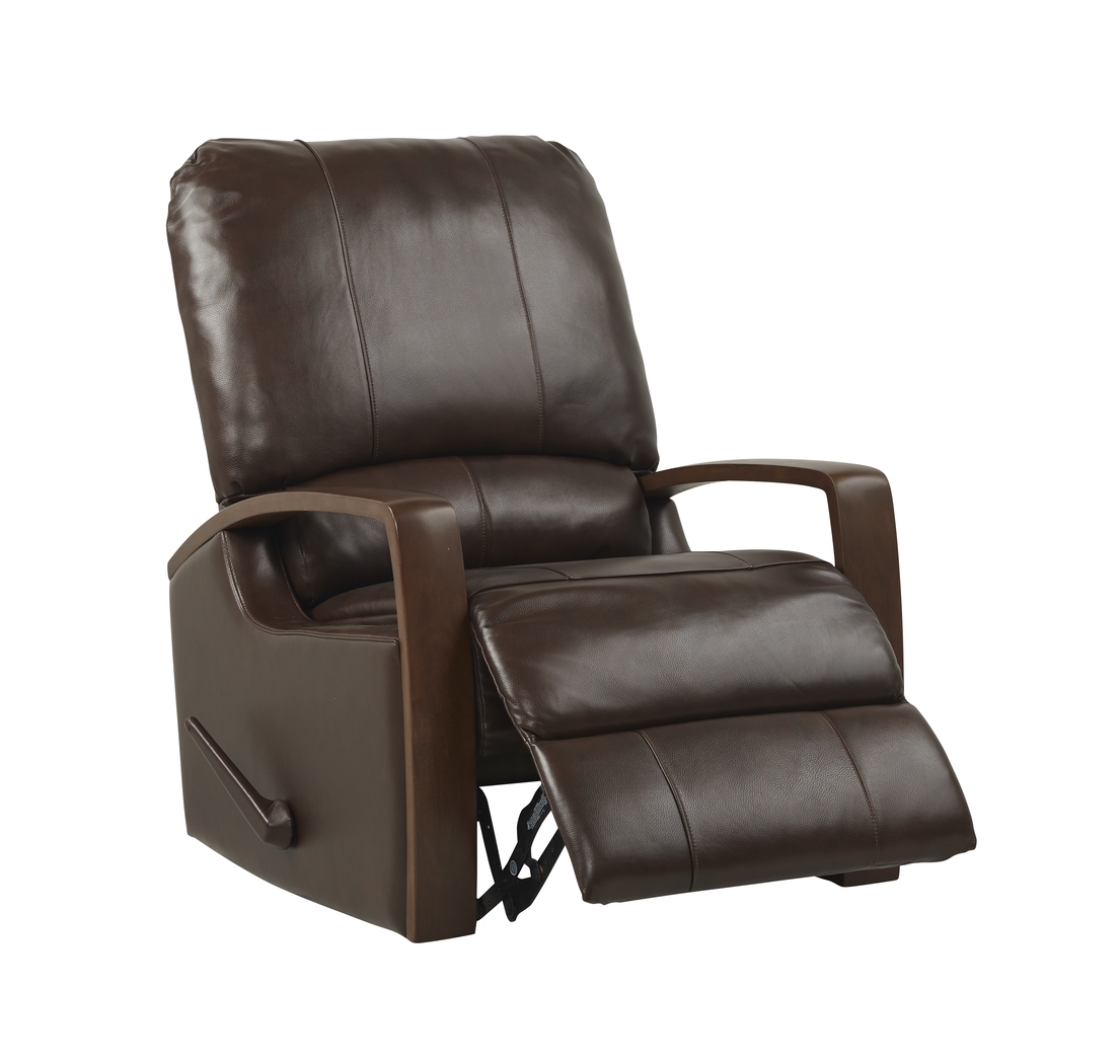 Heston Brown Leather Swivel Recliner - Thumbnail - Image 2
