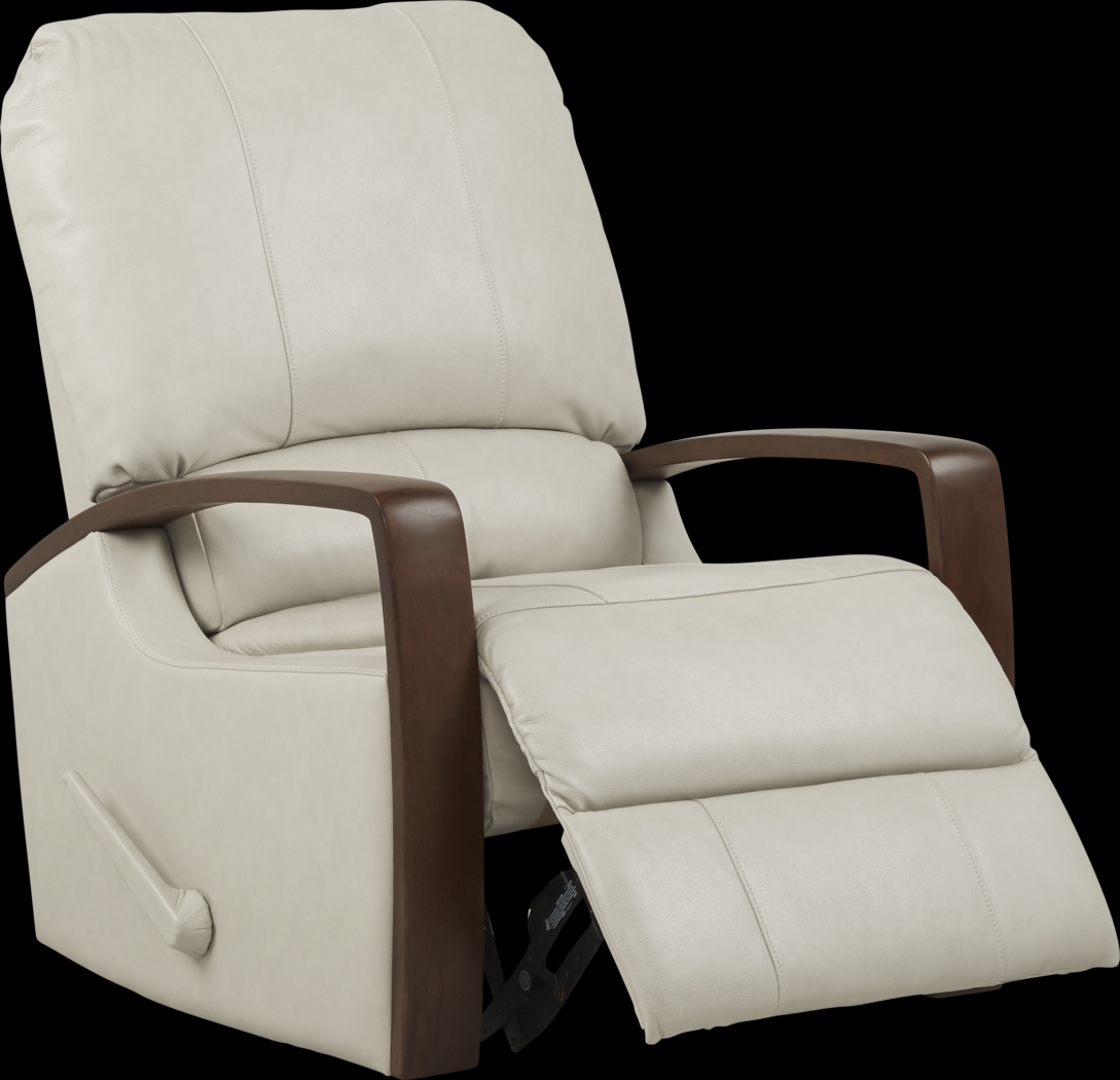 Heston Pearl Leather Swivel Recliner - Thumbnail - Image 2