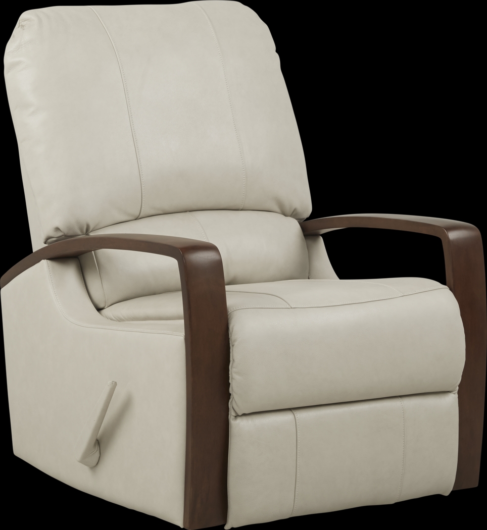 Heston Pearl Leather Swivel Recliner - Thumbnail - Image 1