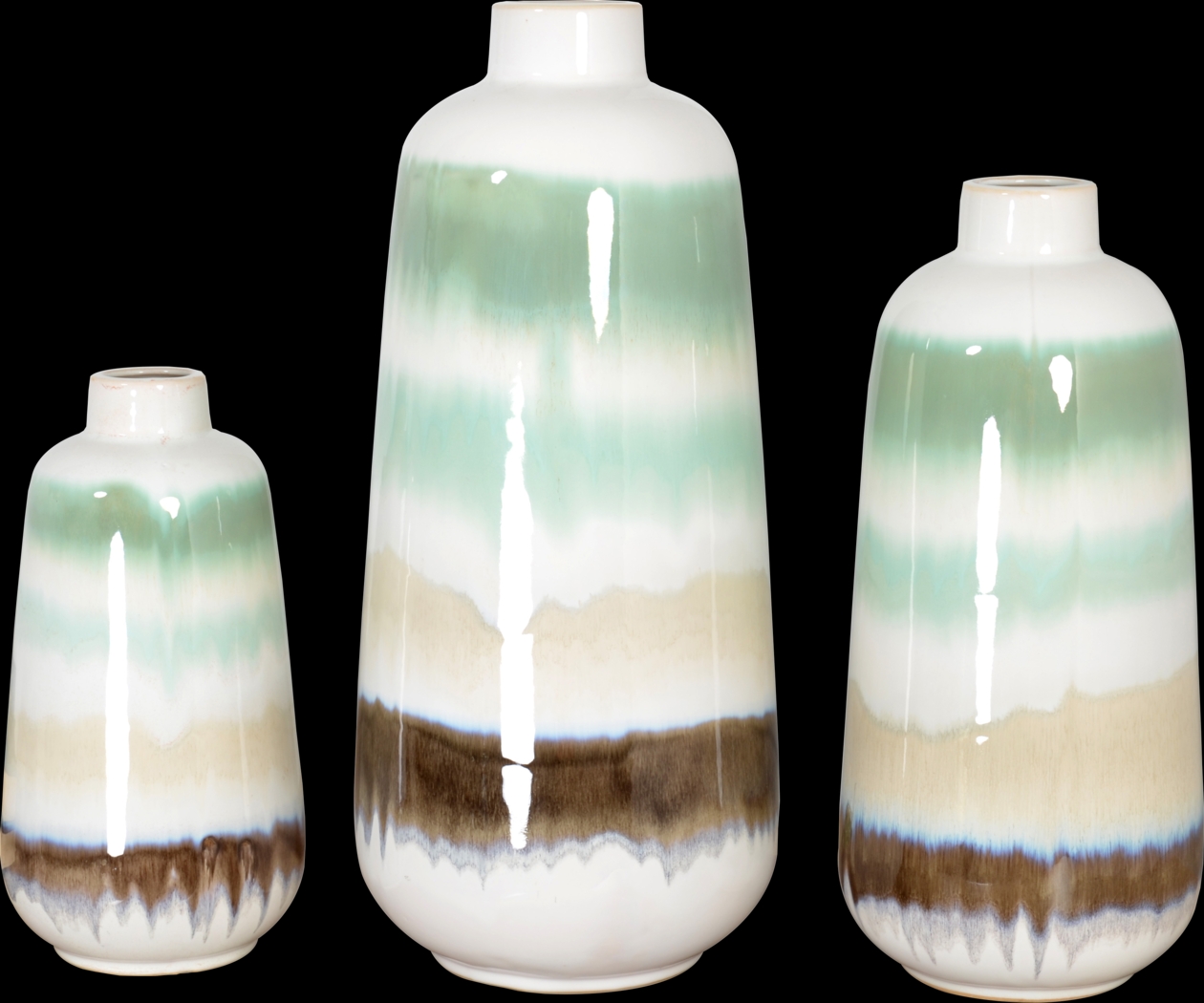 Hezar Green Vase, Set of 3 - Thumbnail - Image 1