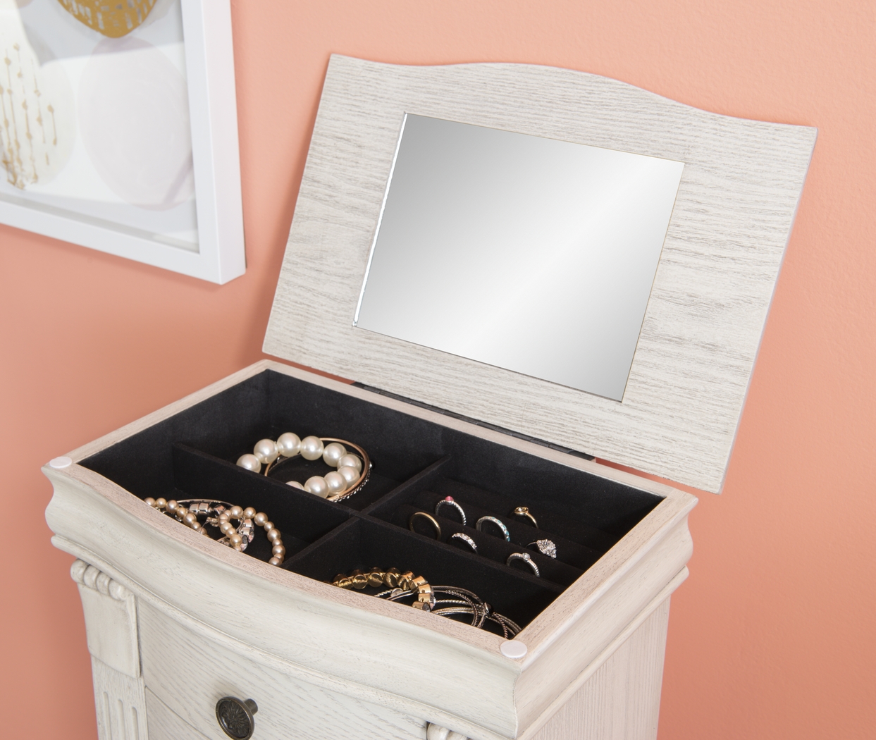 Hiatt Off White Jewelry Armoire - Thumbnail - Image 12