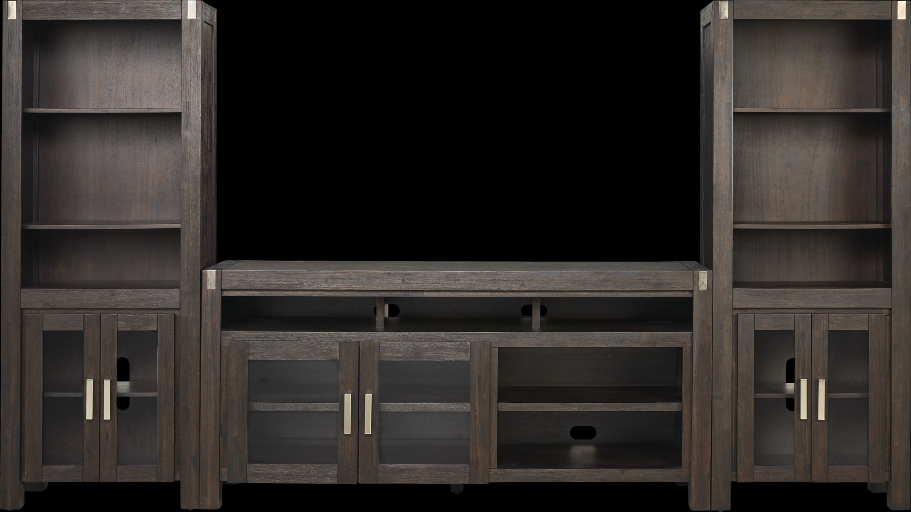 Hidden Springs II Espresso 3 Pc Wall Unit with 72 in. Console - Thumbnail - Image 1