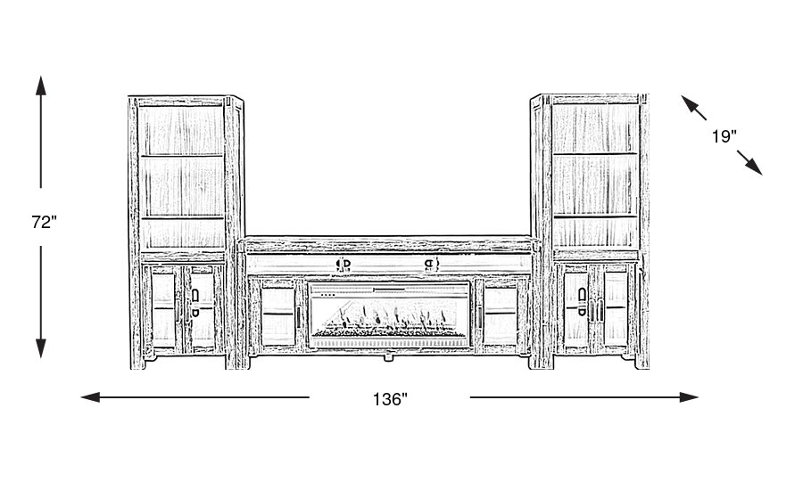 Dimension Image. Please refer to the Dimension Tab on this page for dimension details.