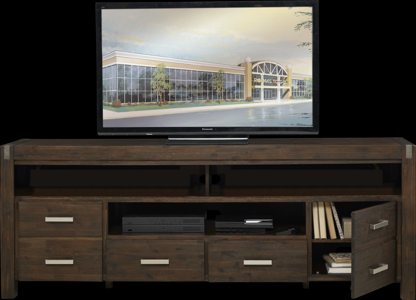 Hidden Springs II Espresso 84 in. Flat Screen Console - Thumbnail - Image 2