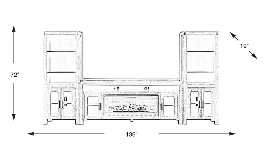 Dimension Image. Please refer to the Dimension Tab on this page for dimension details.