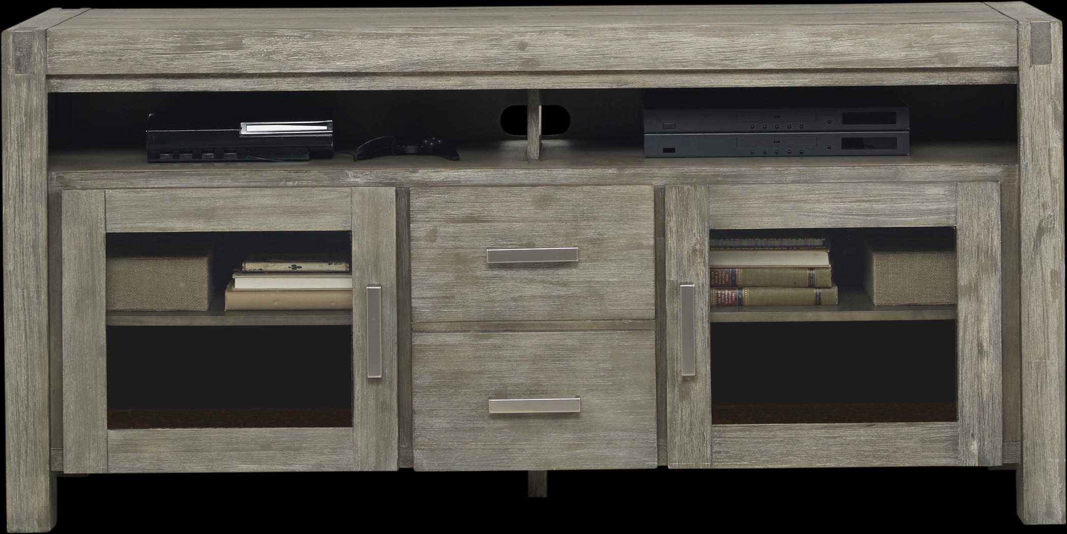 Hidden Springs II Gray 66 in. Flat Screen Console - Thumbnail - Image 1