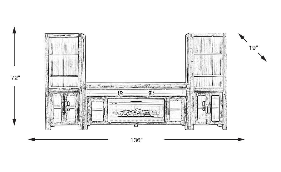 Dimension Image. Please refer to the Dimension Tab on this page for dimension details.