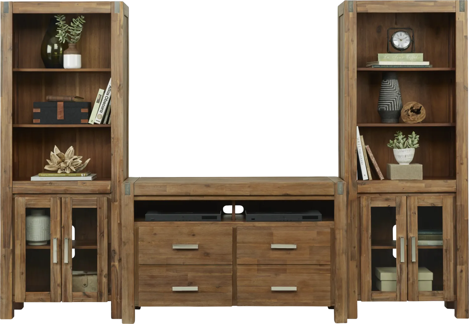 Hidden Springs II Tan 3 Pc Wall Unit with 50 in. Console - Thumbnail - Image 3