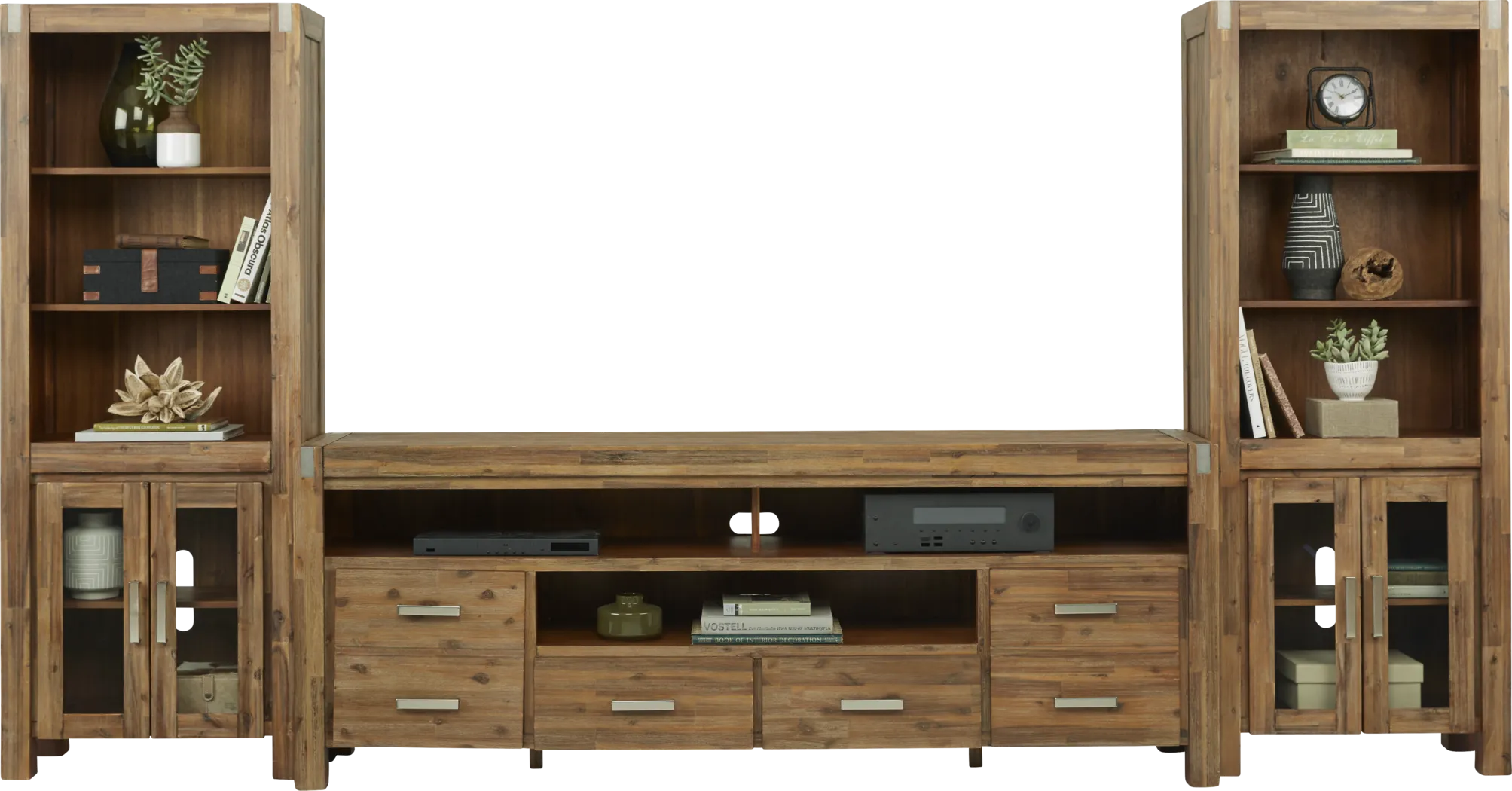 Hidden Springs II Tan 3 Pc Wall Unit with 84 in. Console - Thumbnail - Image 3