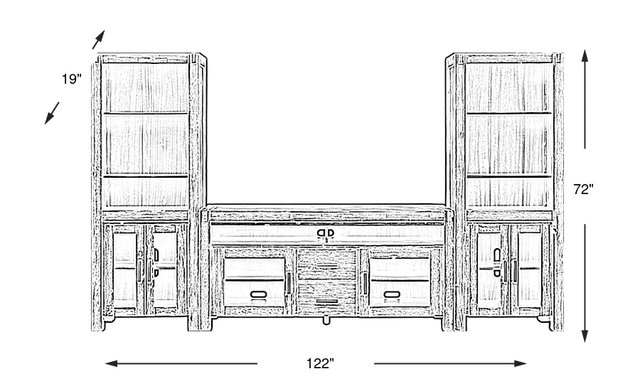 Dimension Image. Please refer to the Dimension Tab on this page for dimension details.