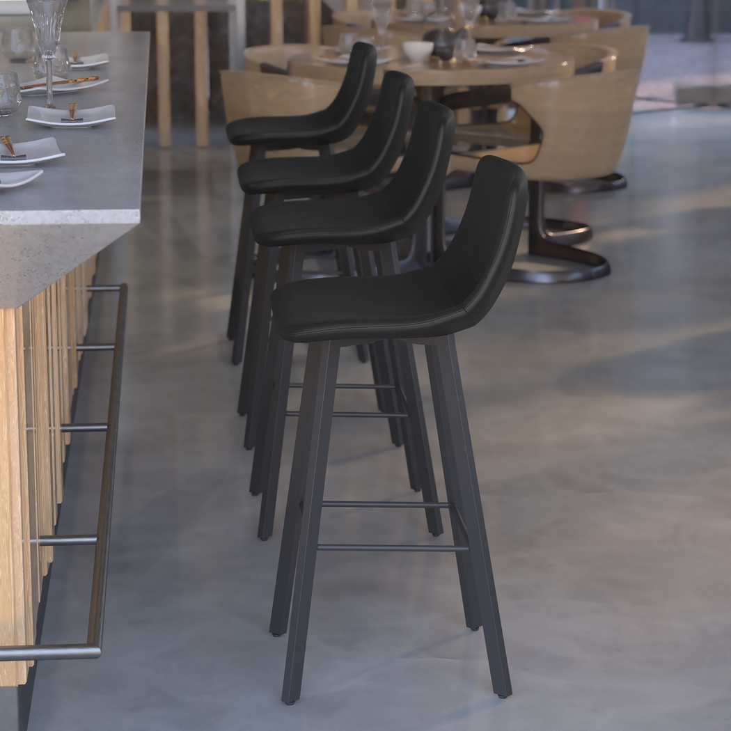 Hiefield Black Barstool, Set of 2 - Thumbnail - Image 3