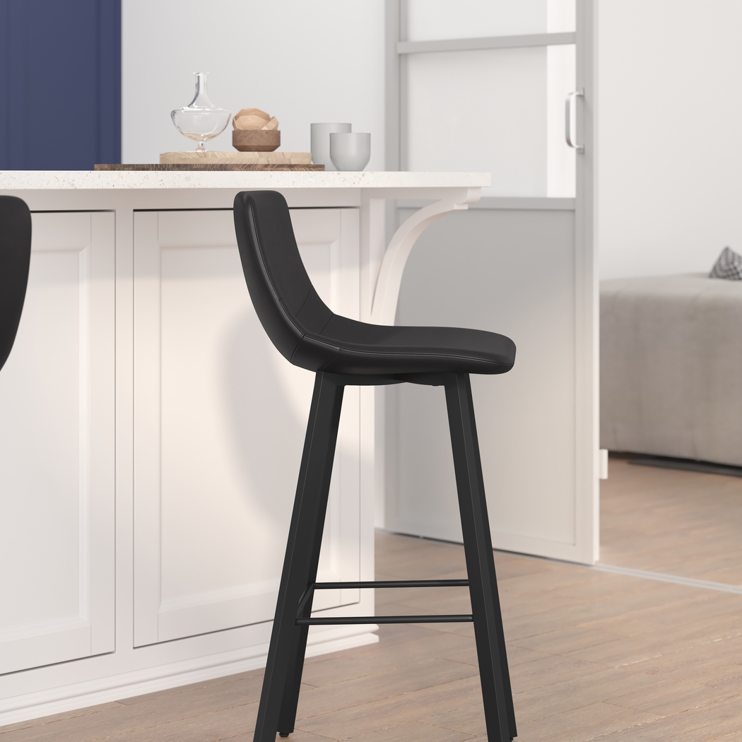 Hiefield Black Barstool, Set of 2 - Thumbnail - Image 4