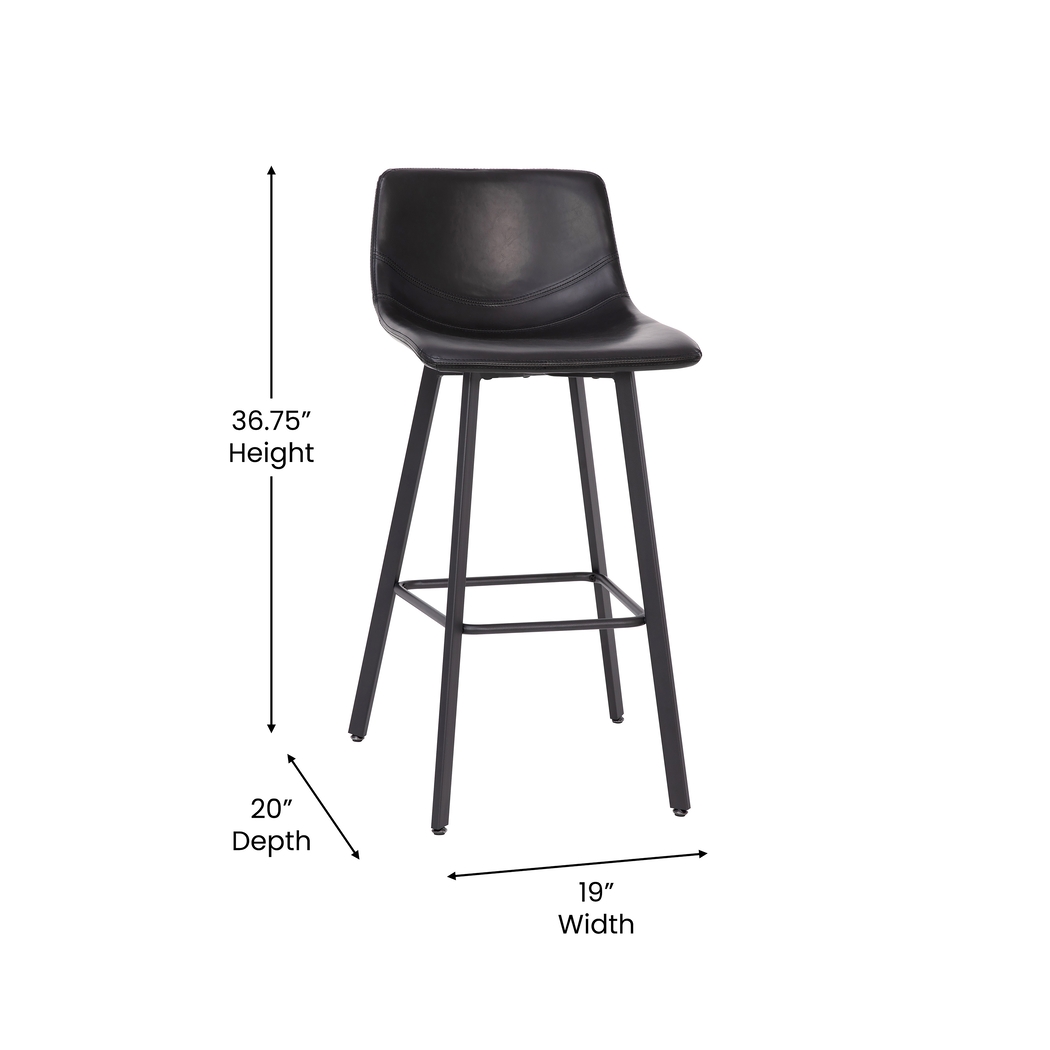 Hiefield Black Barstool, Set of 2 - Thumbnail - Image 10