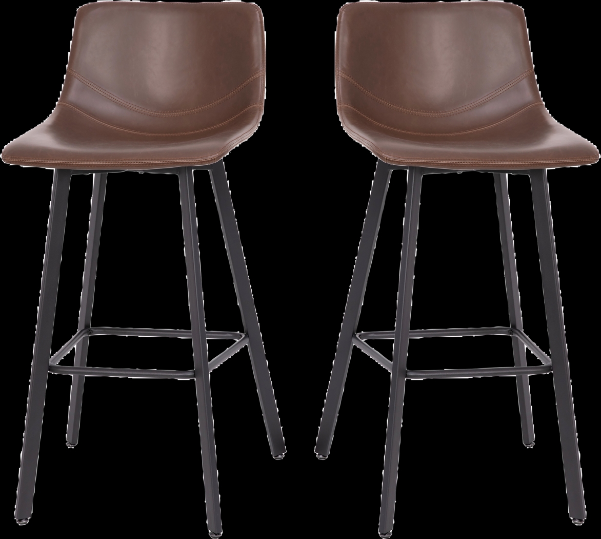 Hiefield Brown Barstool, Set of 2 - Thumbnail - Image 1