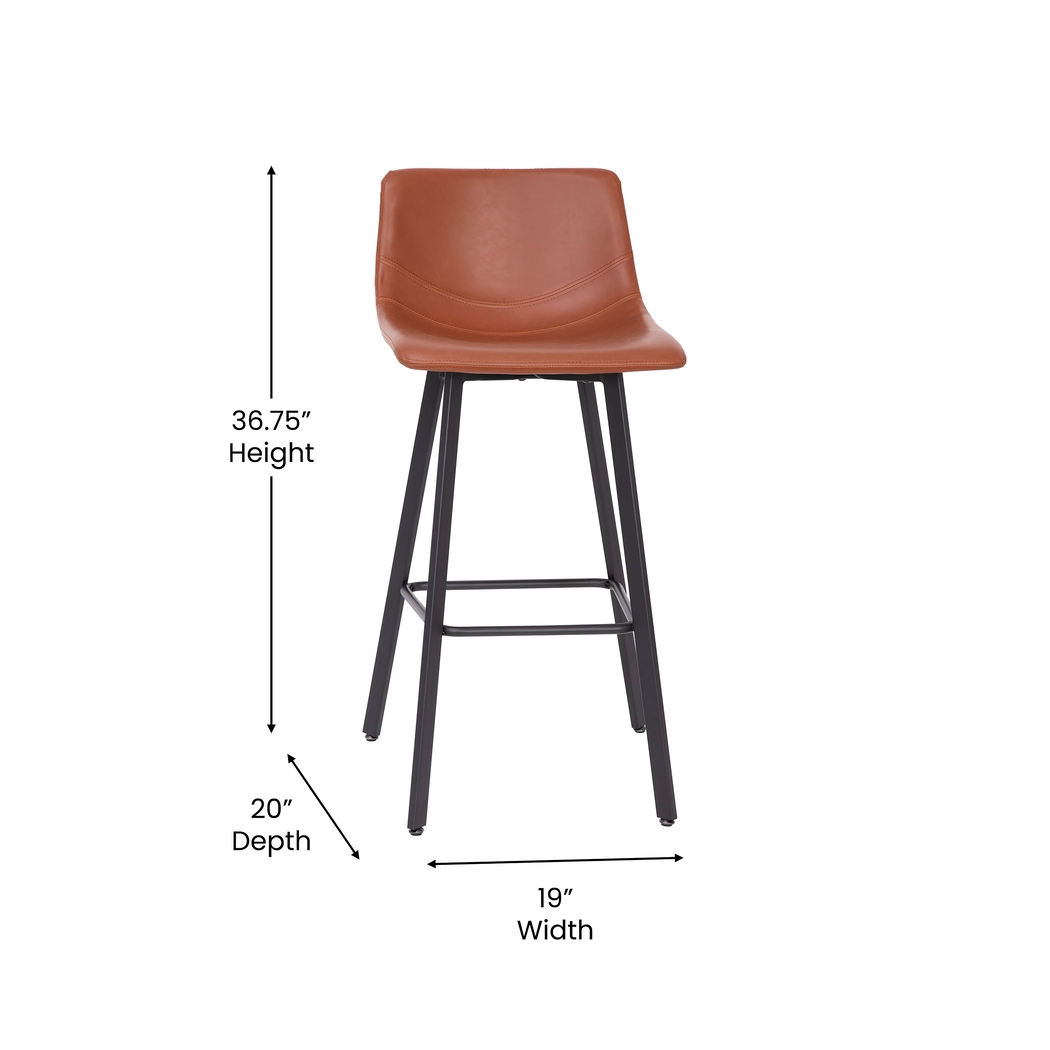Hiefield Cognac Barstool, Set of 2 - Thumbnail - Image 10
