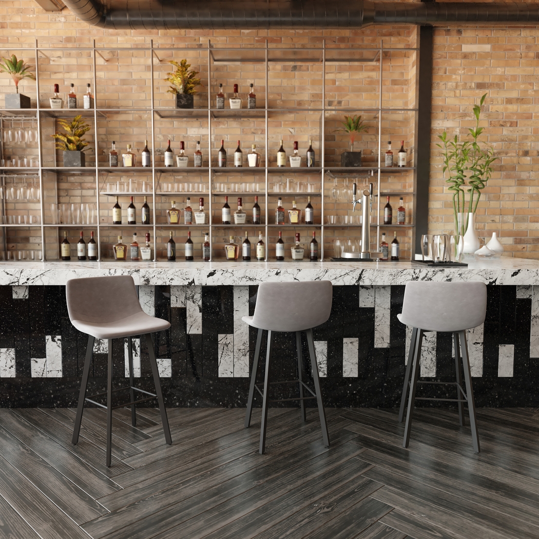 Hiefield Gray Barstool, Set of 2 - Thumbnail - Image 4