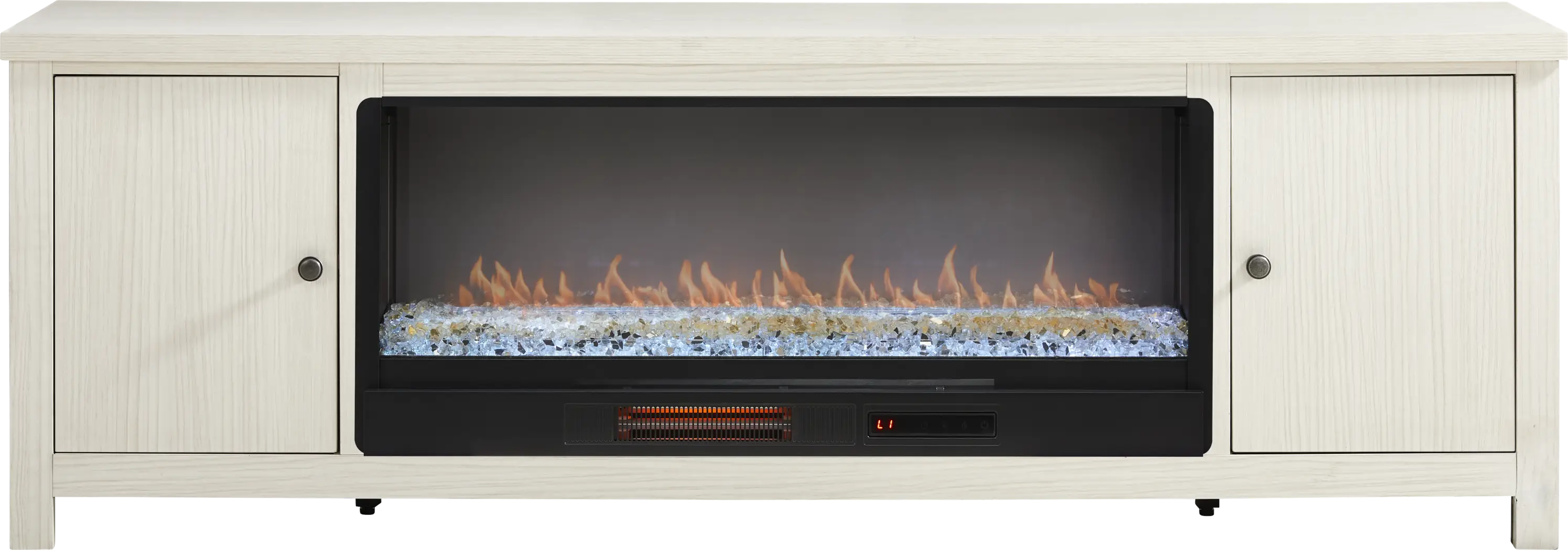 High Mountain White 82 in. Console with Electric Fireplace - Thumbnail - Image 1