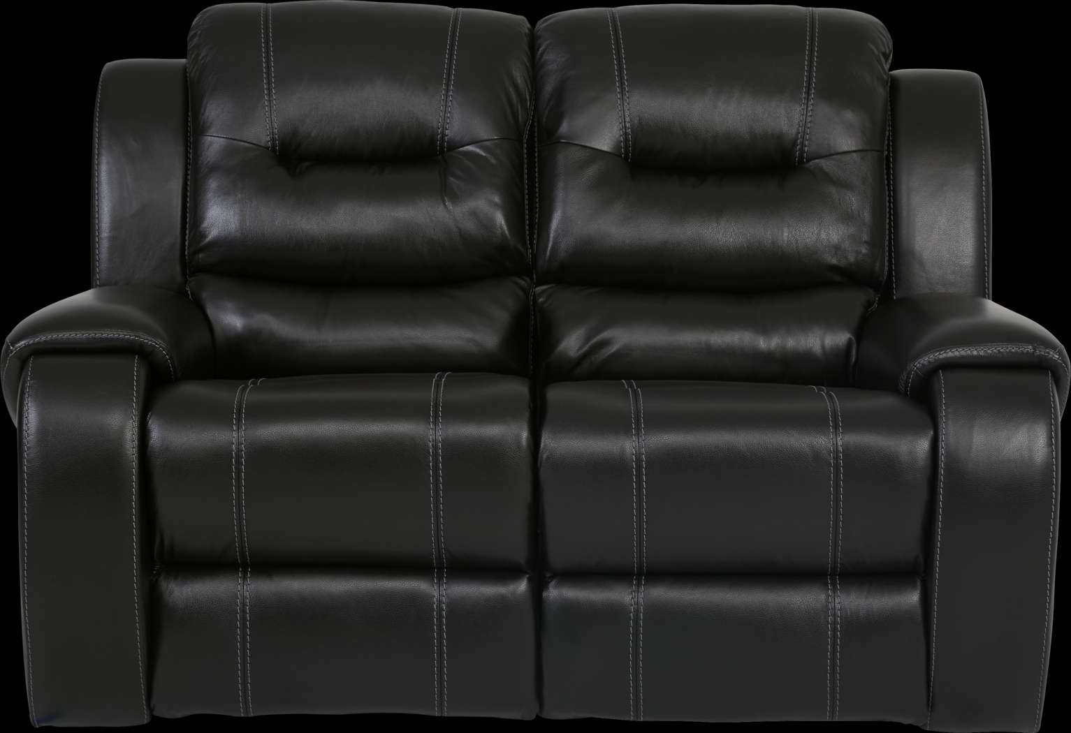 High Plains Black Leather Loveseat - Thumbnail - Image 1