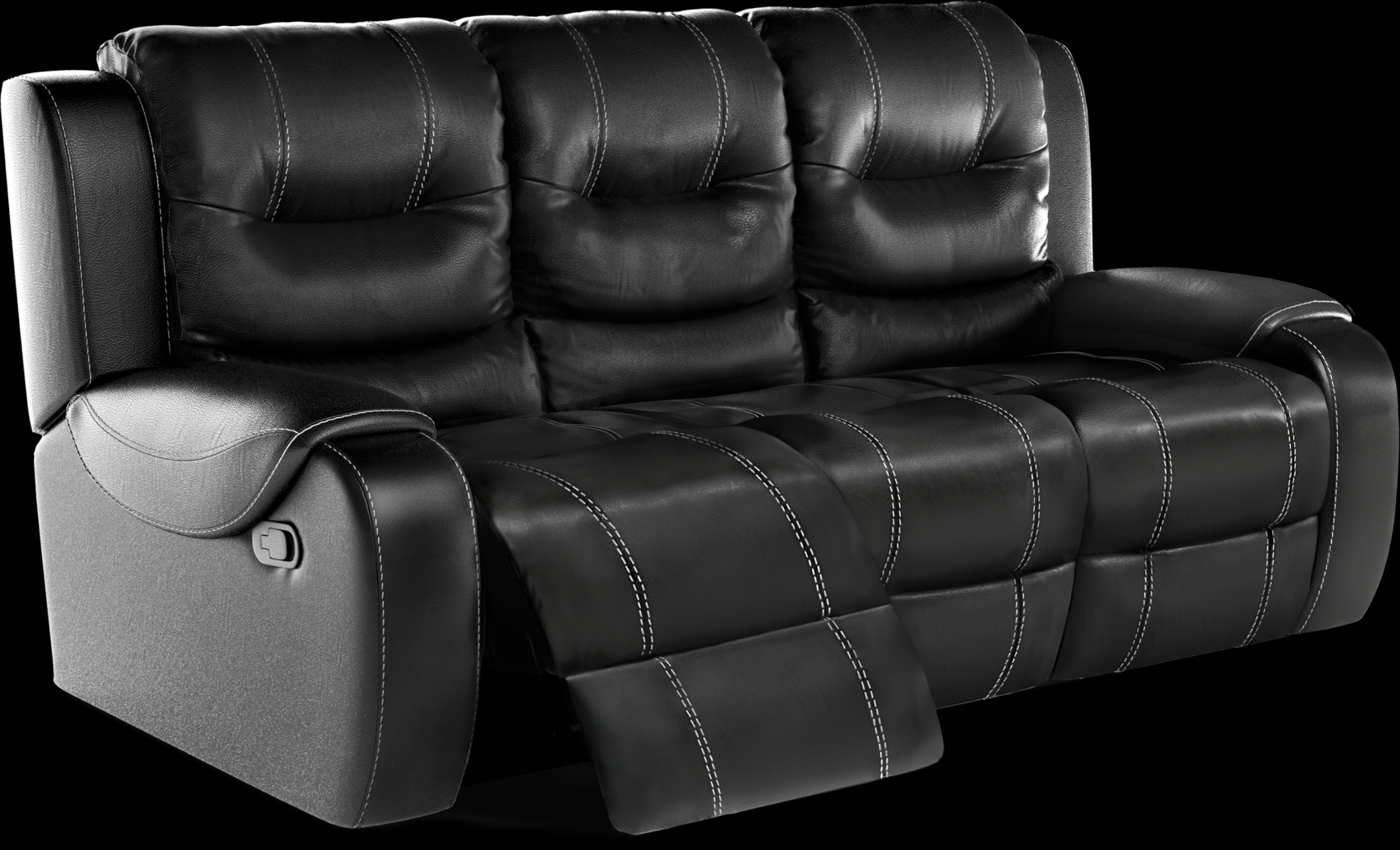 High Plains Black Leather 7 Pc Living Room with Reclining Sofa - Thumbnail - Image 5