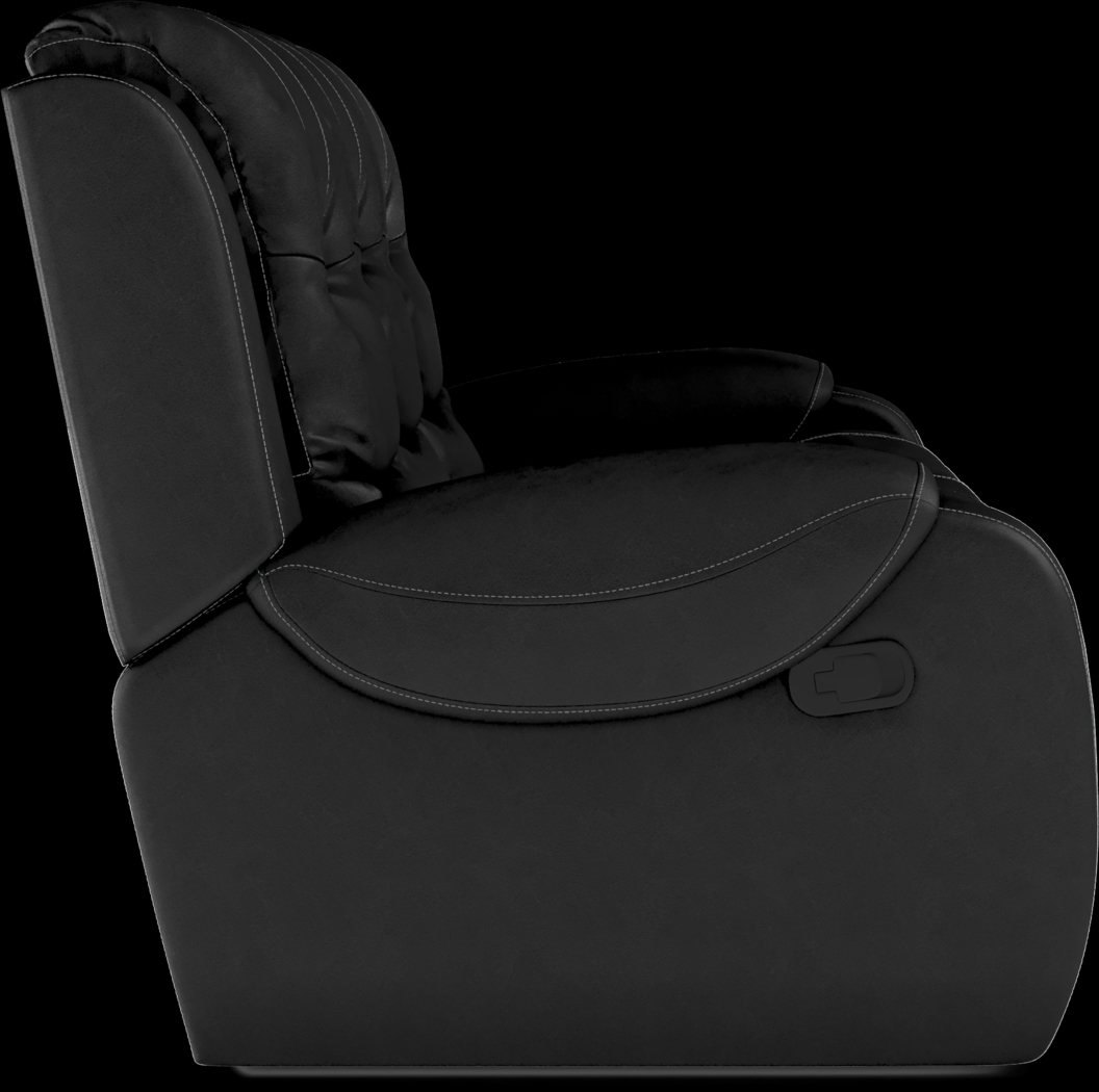 High Plains Black Leather 7 Pc Living Room with Reclining Sofa - Thumbnail - Image 6