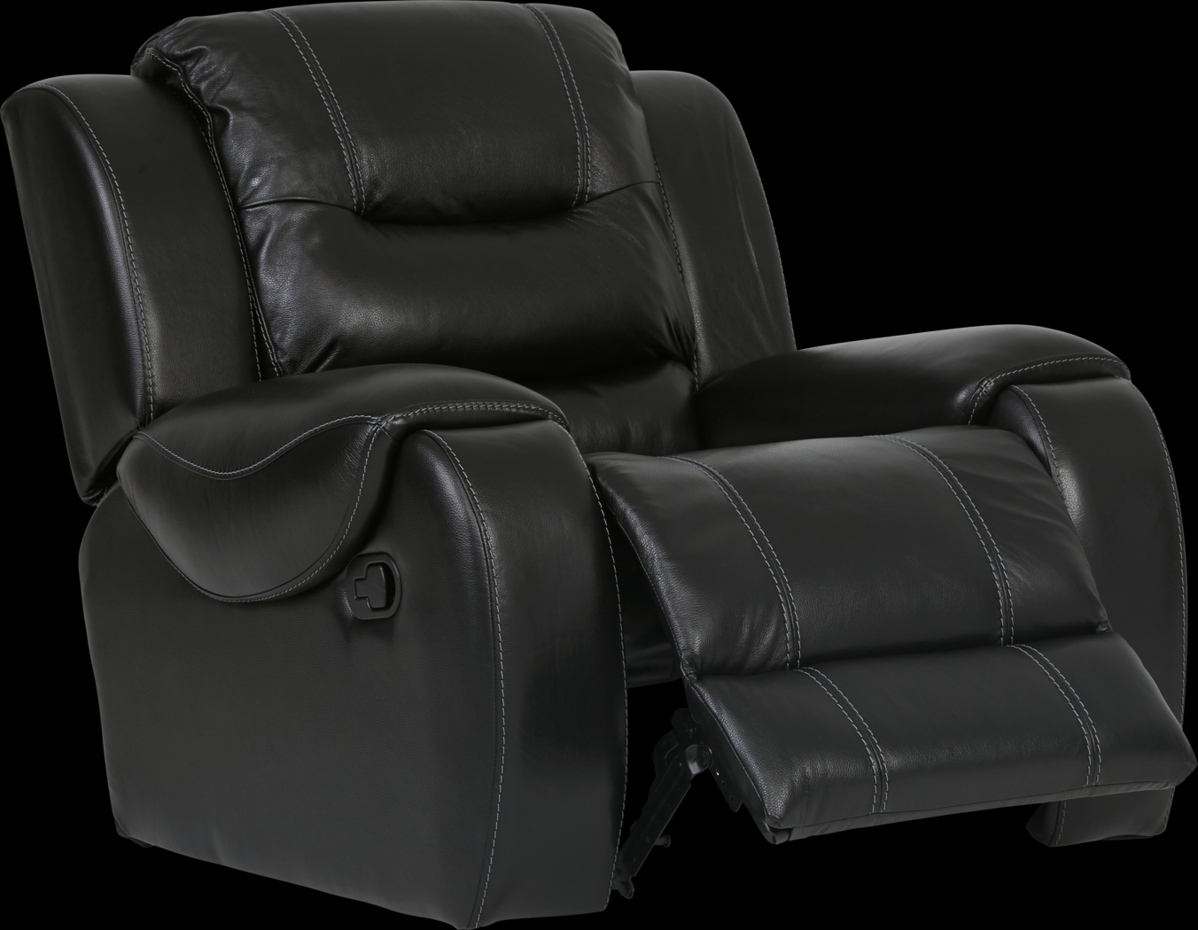 High Plains Black Leather 3 Pc Living Room with Reclining Sofa - Thumbnail - Image 9