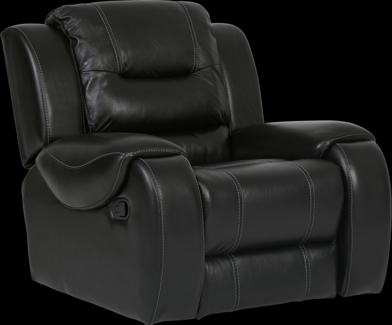 High Plains Black Leather 3 Pc Living Room with Reclining Sofa - Thumbnail - Image 8