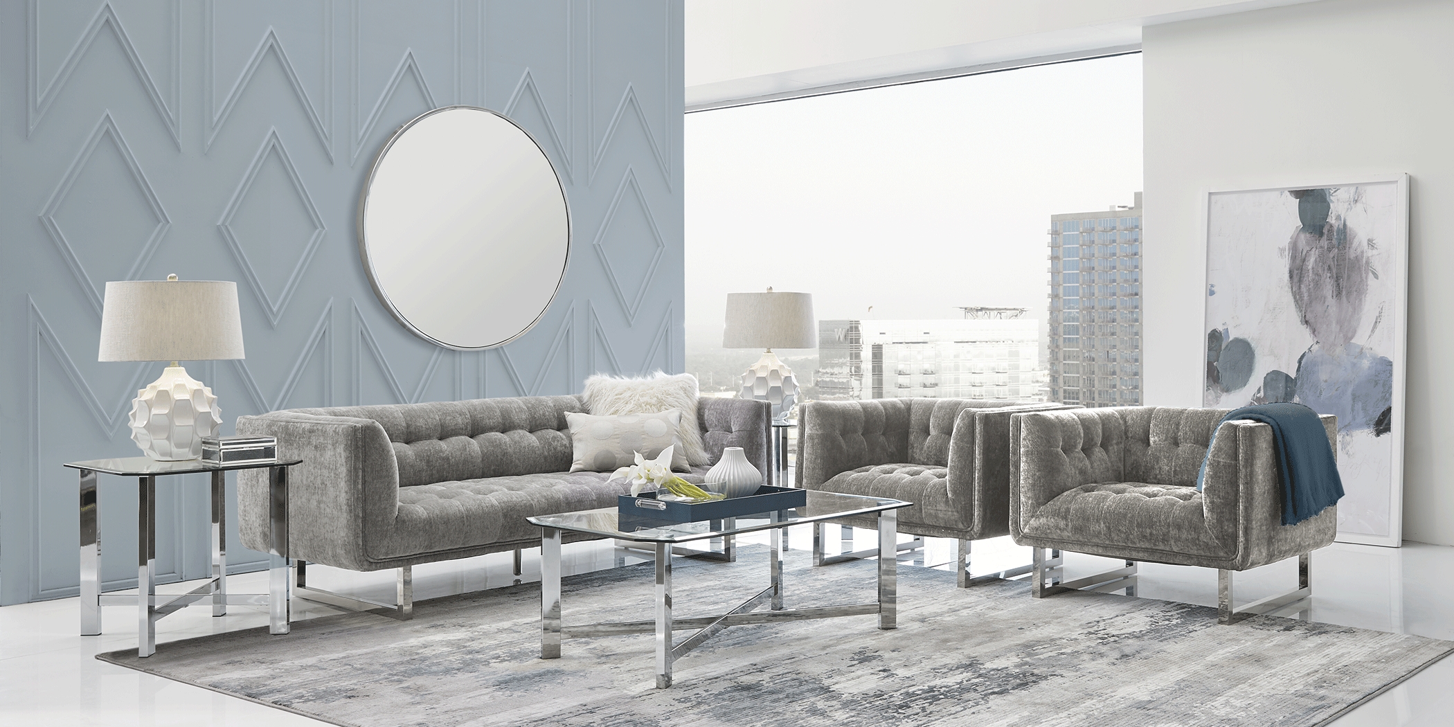 High Rise Gray Loveseat - Thumbnail - Image 3