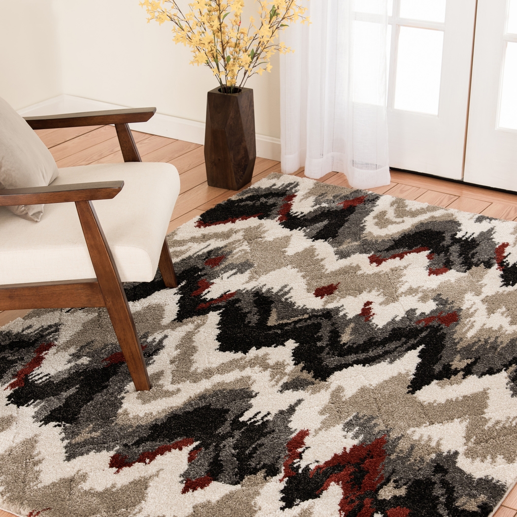 High Waves Rust 5' x 7'3 Rug - Thumbnail - Image 7