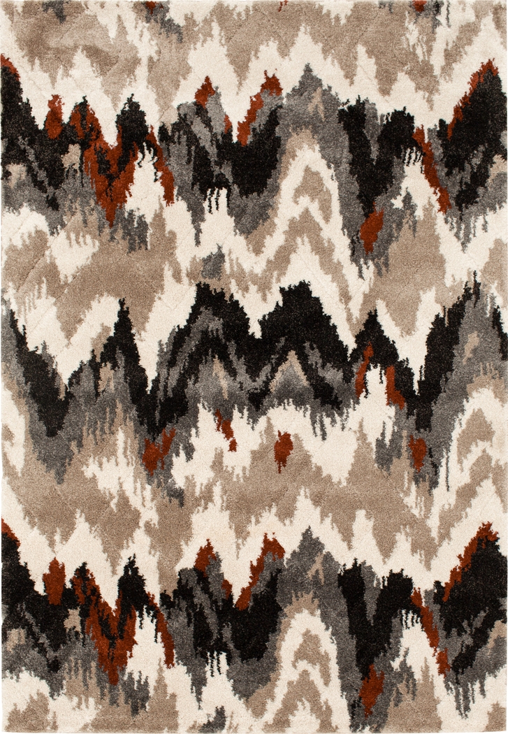 High Waves Rust 5' x 7'3 Rug - Thumbnail - Image 1