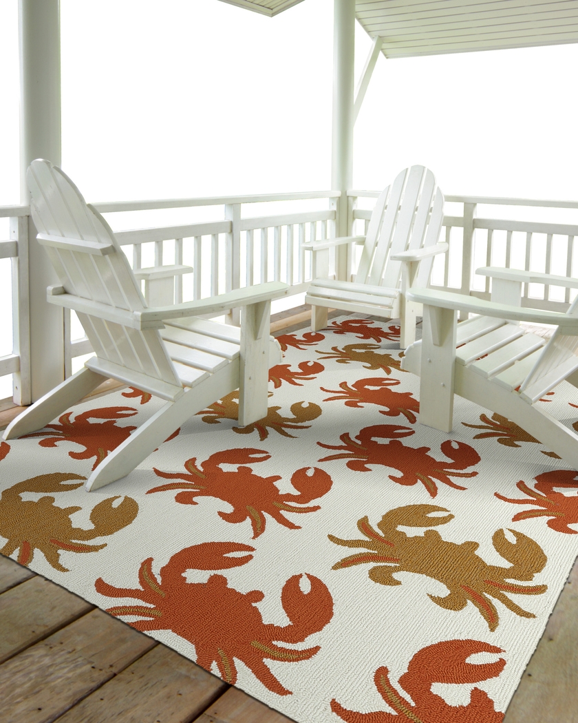 Highland Beach Orange 3' x 5' Indoor/Outdoor Rug - Thumbnail - Image 2