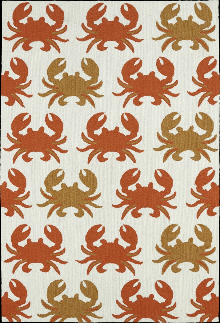 Highland Beach Orange 5' x 7'6 Indoor/Outdoor Rug - Thumbnail - Image 1