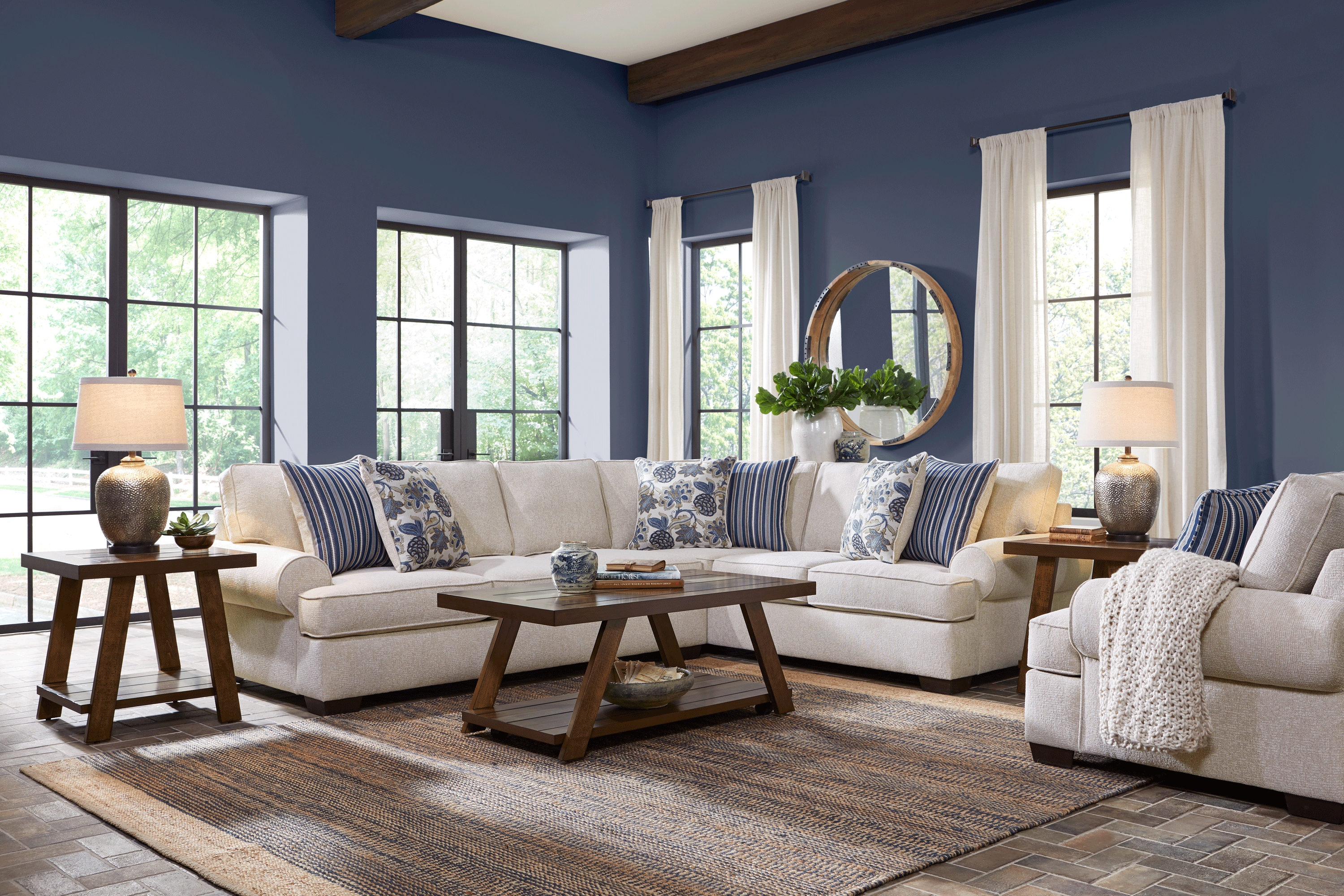 Highland Lakes Beige 2 Pc Gel Foam Sleeper Sectional - Thumbnail - Image 2