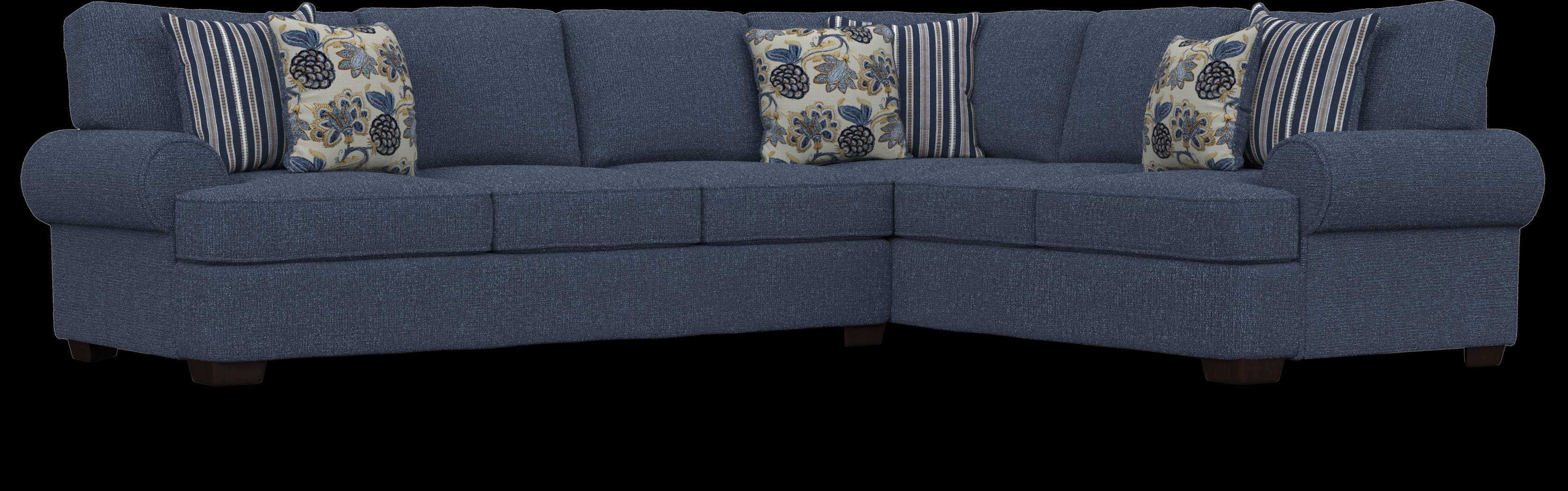 Highland Lakes Blue 5 Pc Sectional Living Room - Thumbnail - Image 2