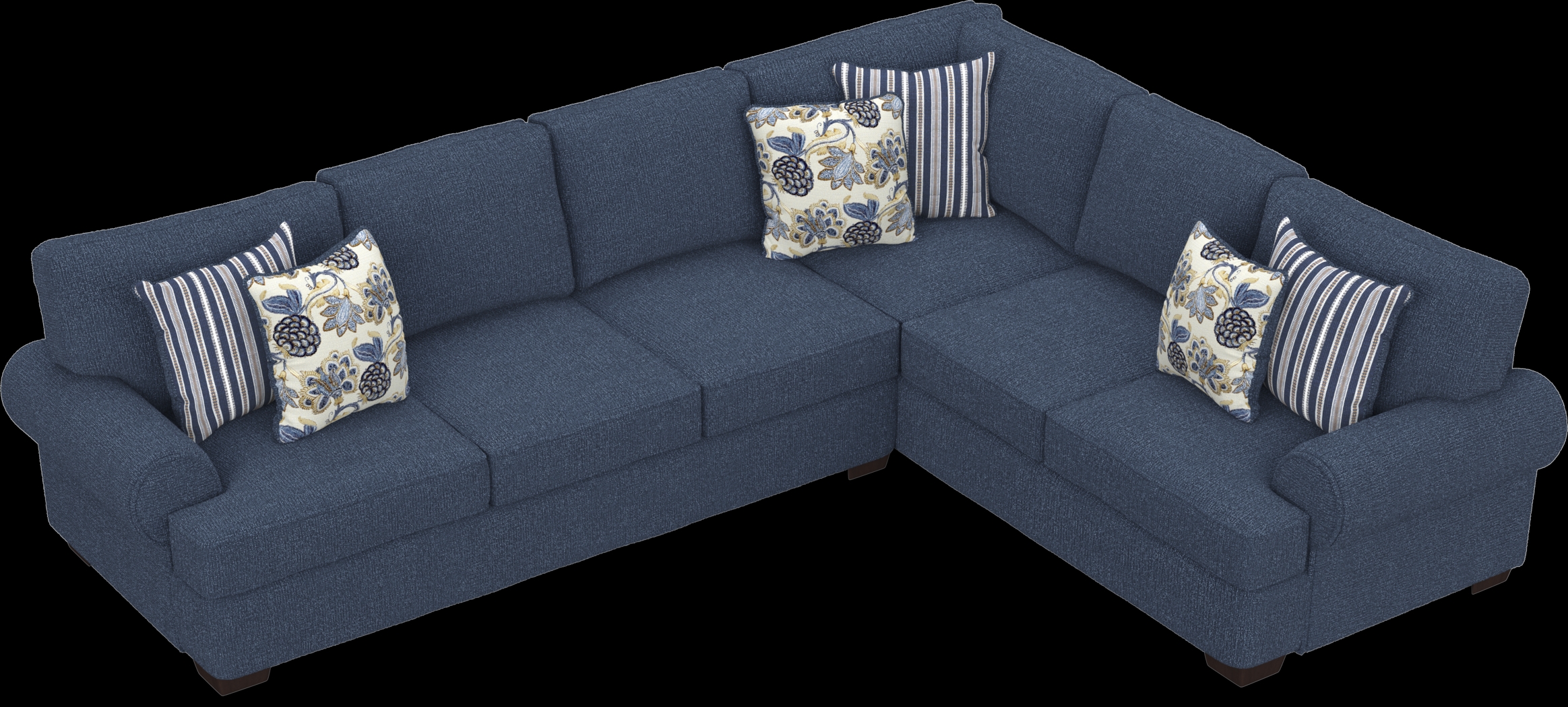 Highland Lakes Blue 2 Pc Sleeper Sectional - Thumbnail - Image 3
