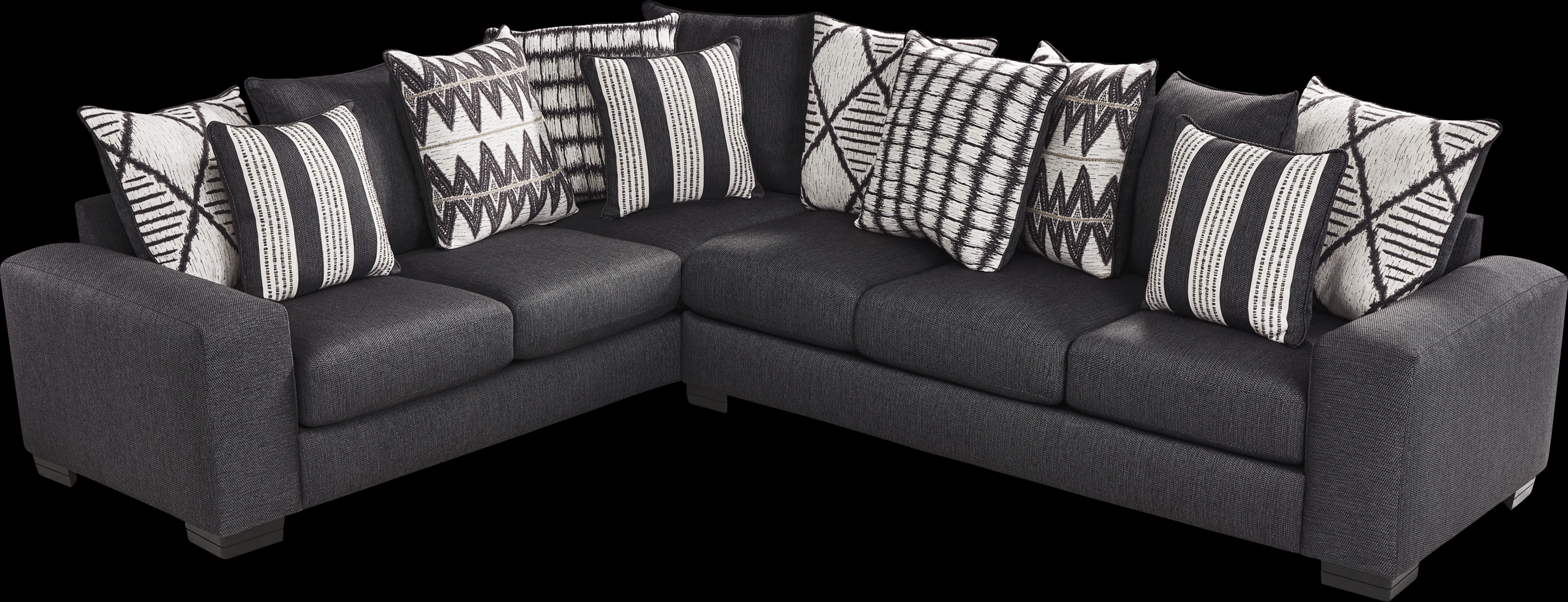 Highland Square Black 2 Pc Sectional - Thumbnail - Image 3