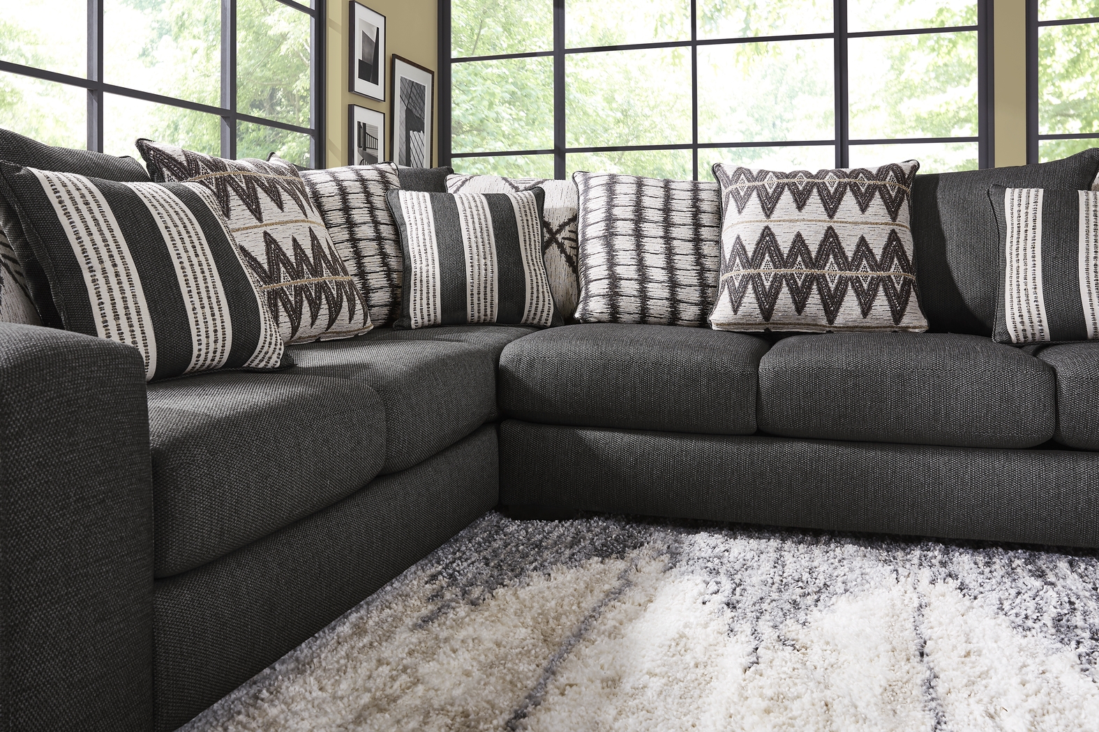 Highland Square Black 2 Pc Sectional - Thumbnail - Image 4