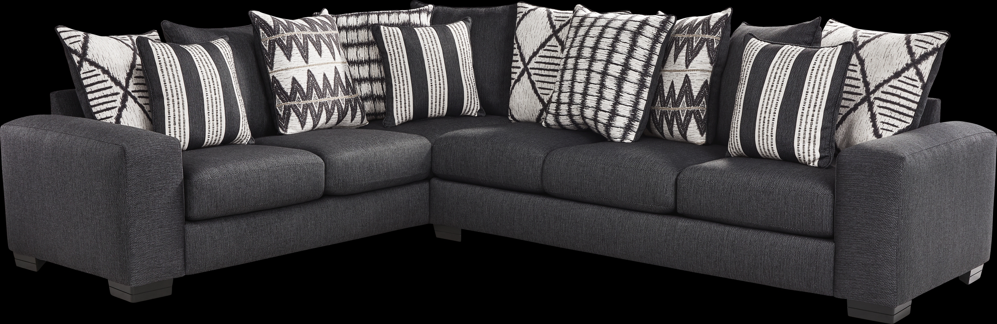 Highland Square Black 2 Pc Sectional - Thumbnail - Image 1