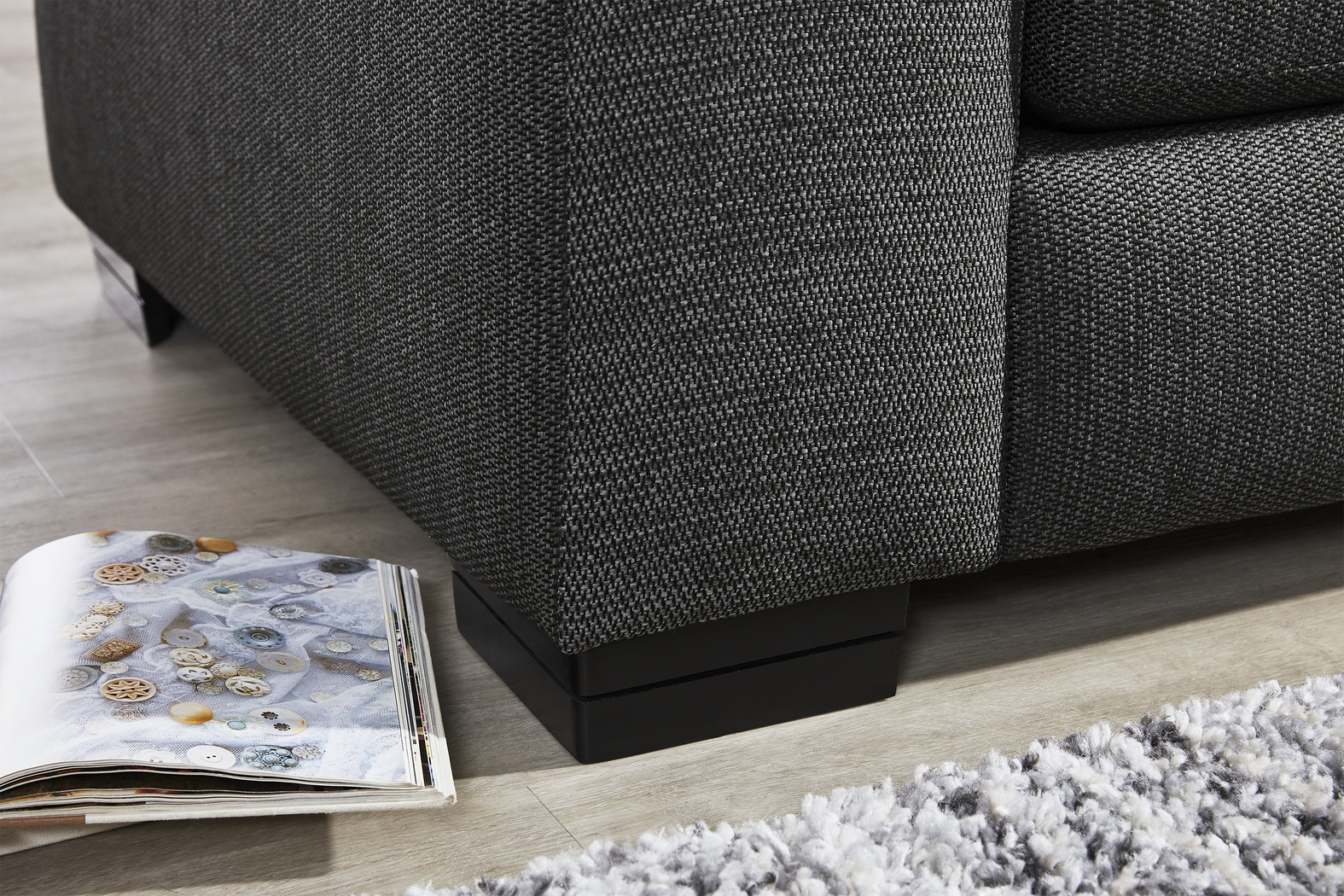 Highland Square Black 5 Pc Sectional Living Room - Thumbnail - Image 6