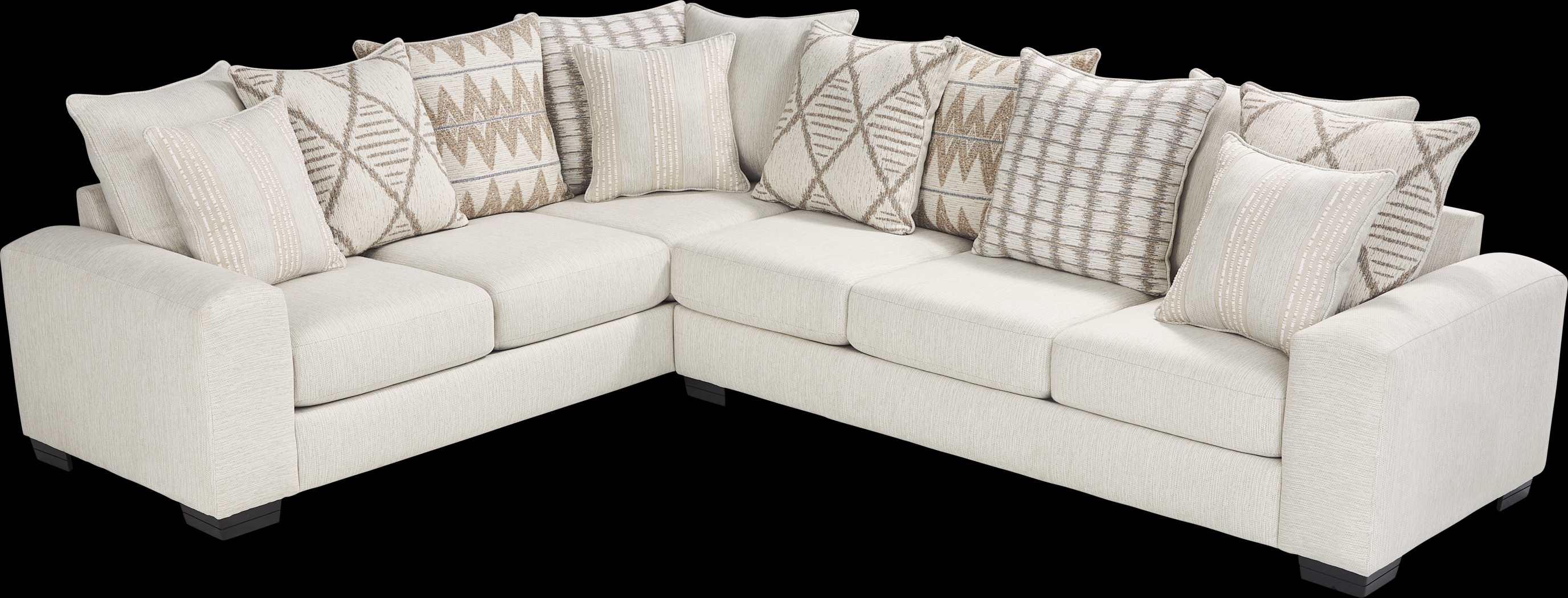 Highland Square White 2 Pc Sectional - Thumbnail - Image 3