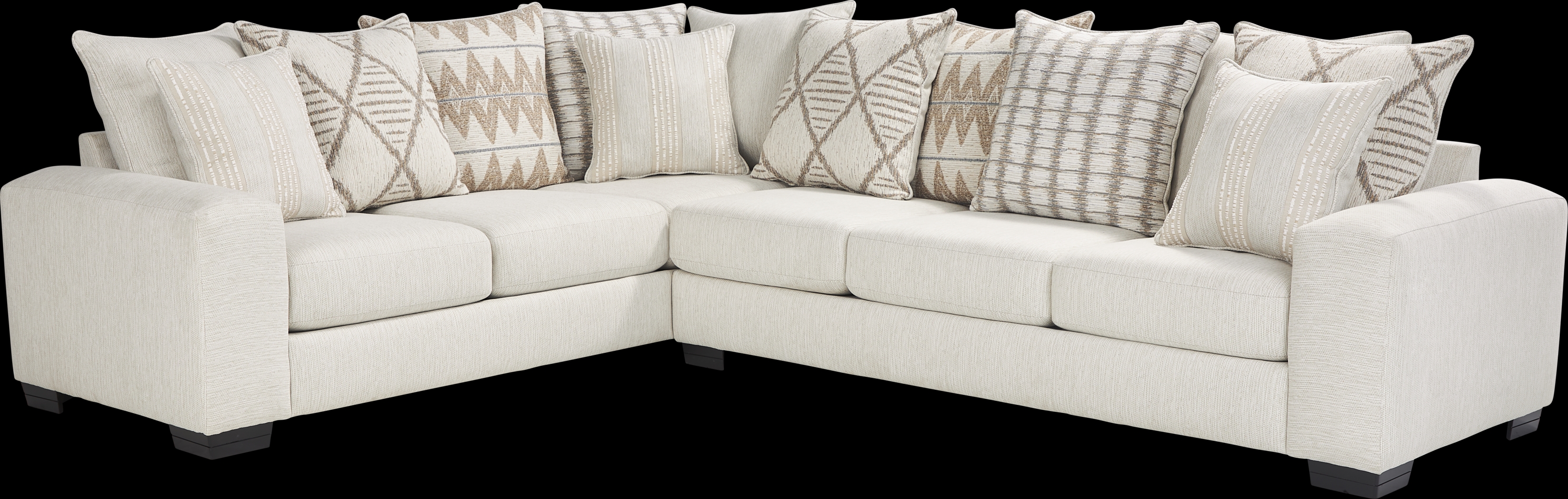 Highland Square White 2 Pc Sectional - Thumbnail - Image 1