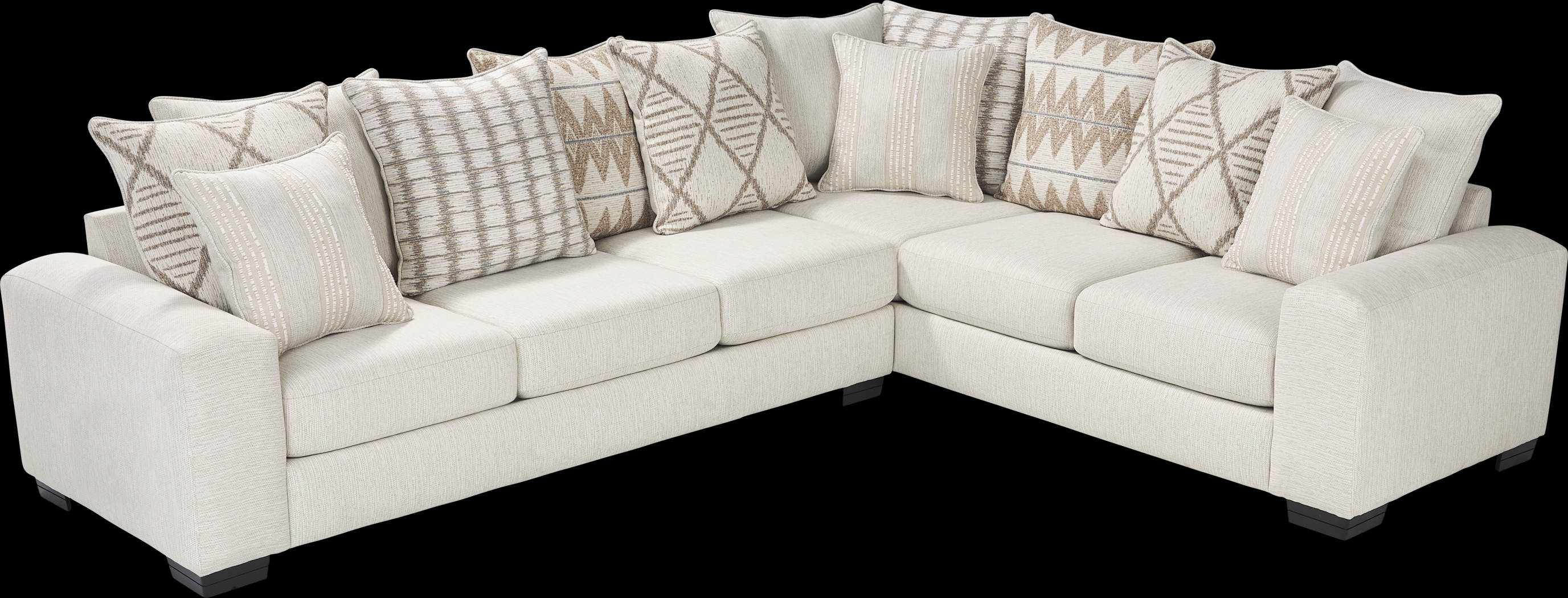 Highland Square White 2 Pc Sectional - Thumbnail - Image 3