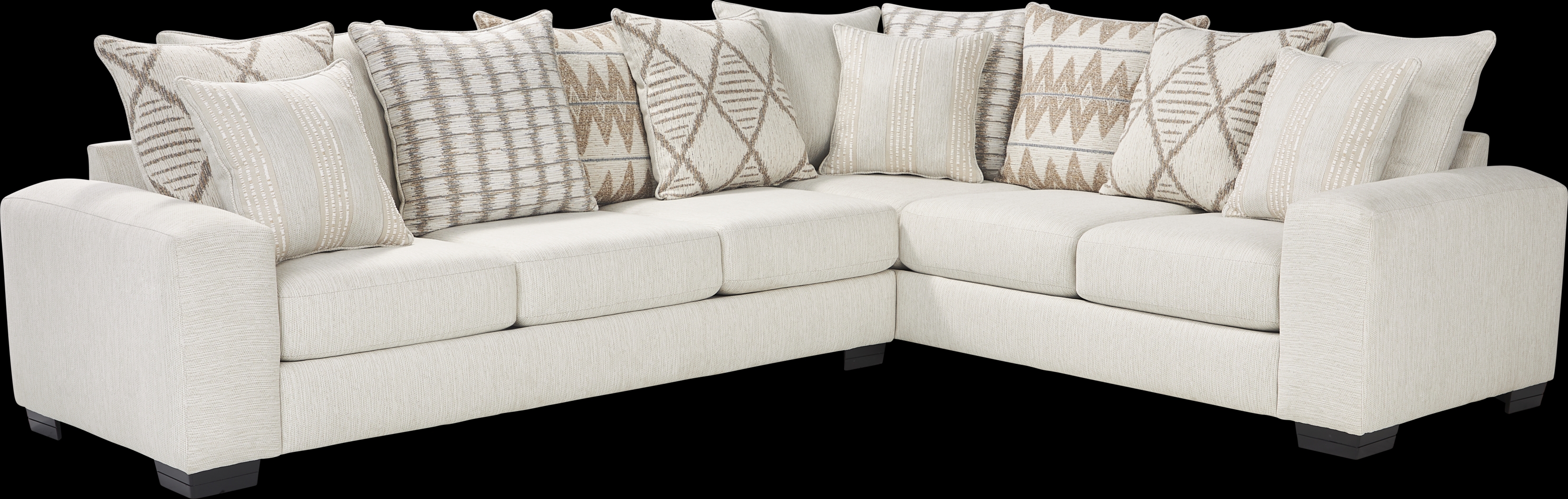 Highland Square White 2 Pc Sectional - Thumbnail - Image 1