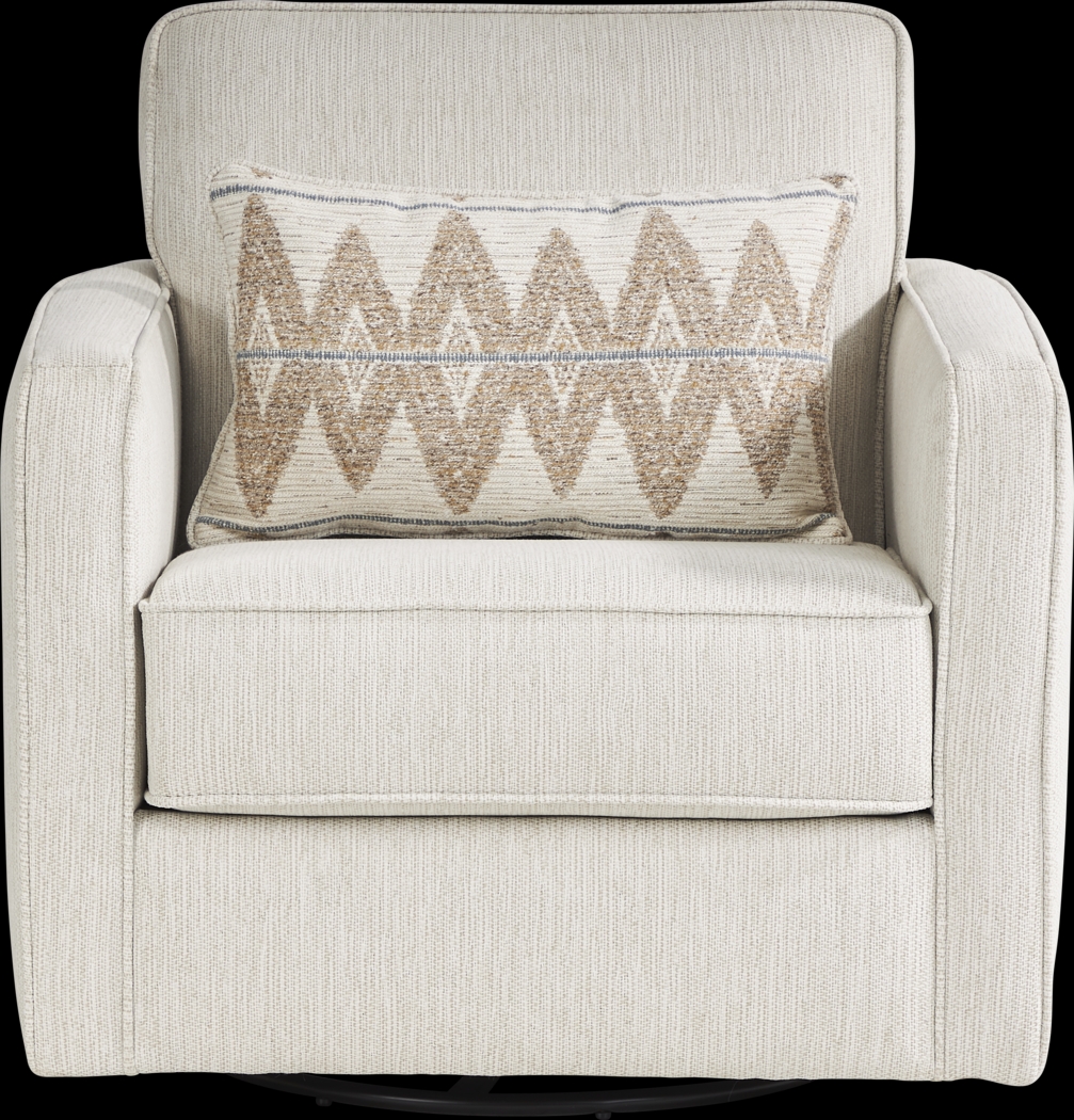 Highland Square White Swivel Chair - Thumbnail - Image 2