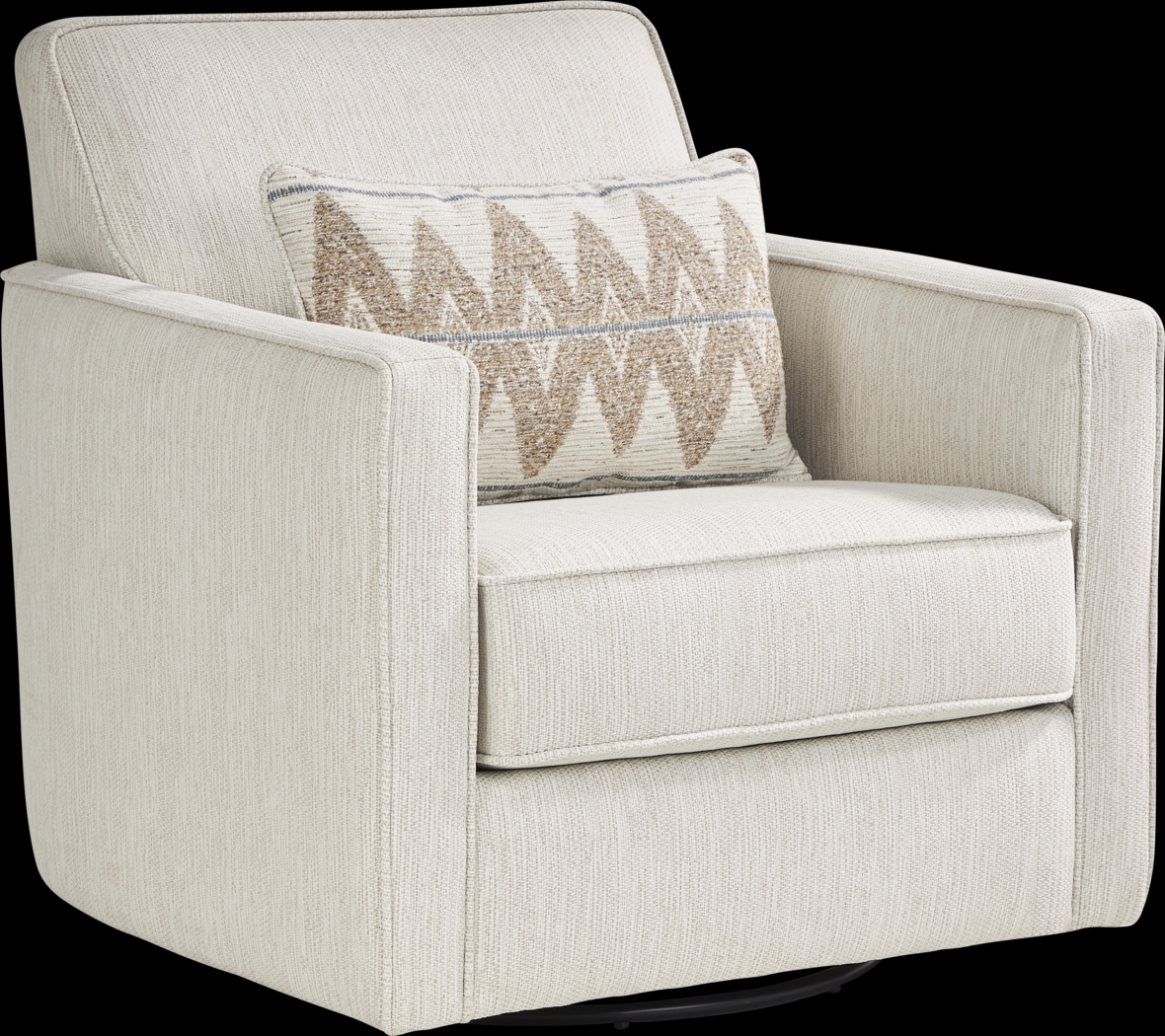 Highland Square White Swivel Chair - Thumbnail - Image 1
