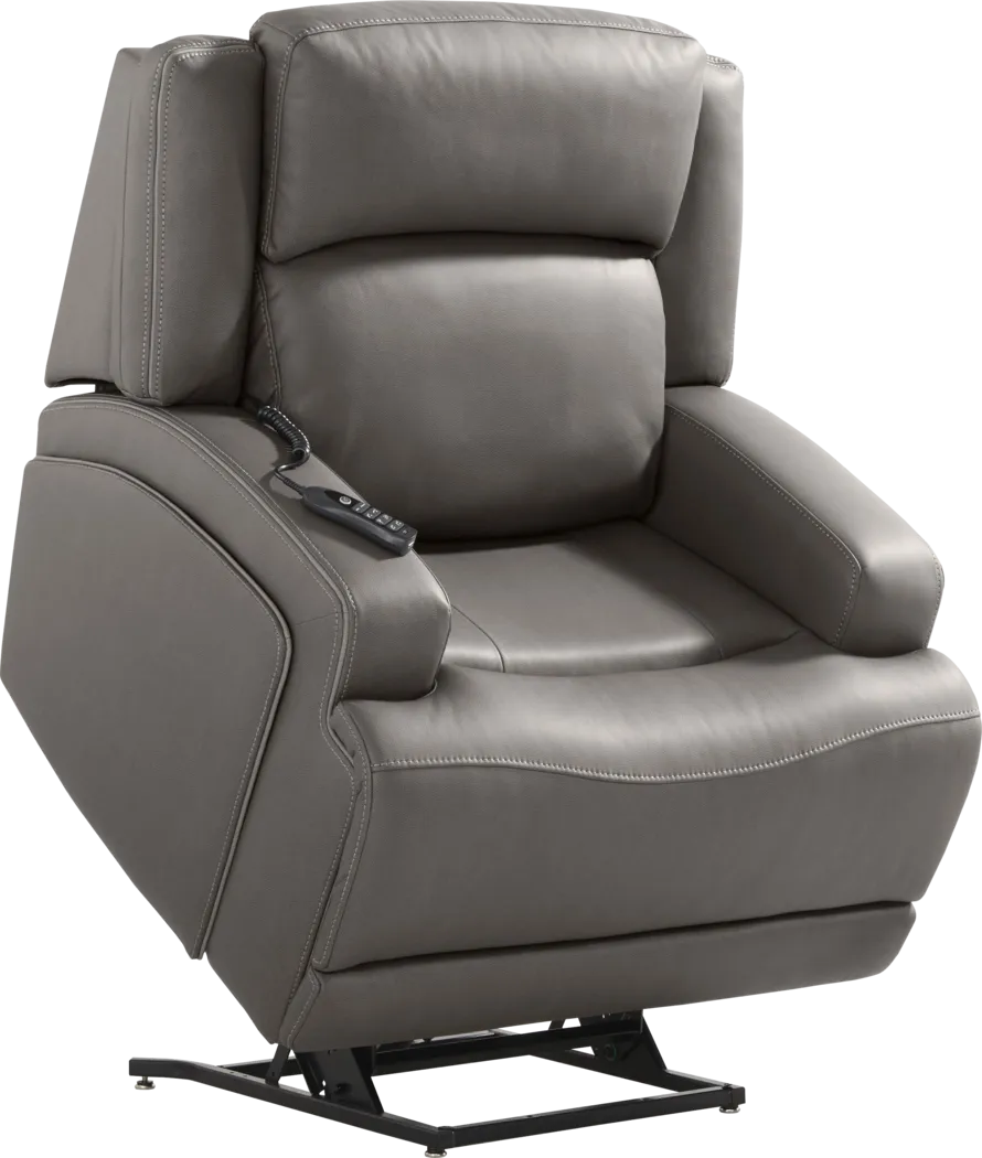 Lift Off by Shaquille O'Neal Home Charcoal Dual Power Lift Recliner - Thumbnail - Image 3