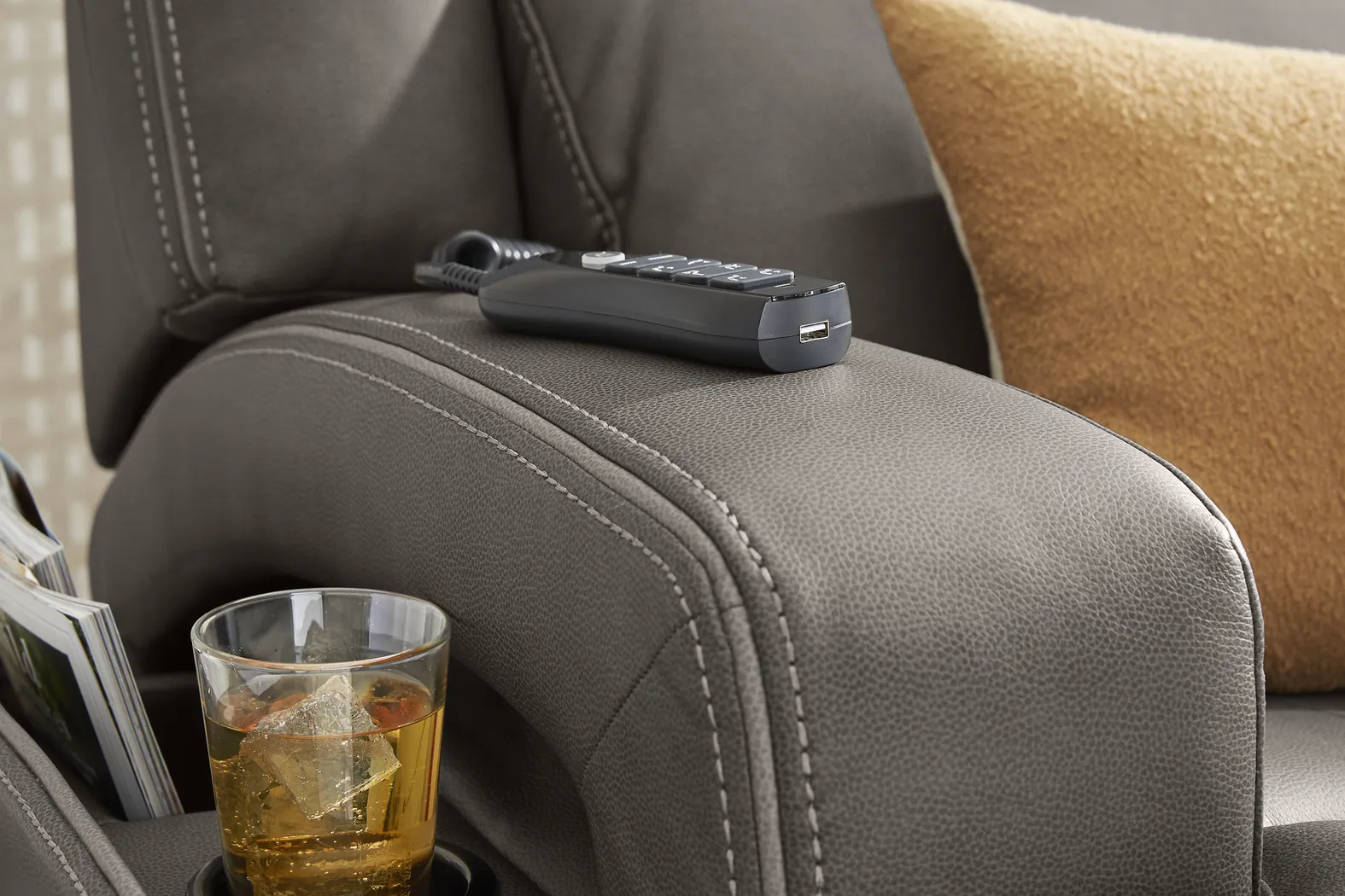 Lift Off by Shaquille O'Neal Home Charcoal Dual Power Lift Recliner - Thumbnail - Image 7