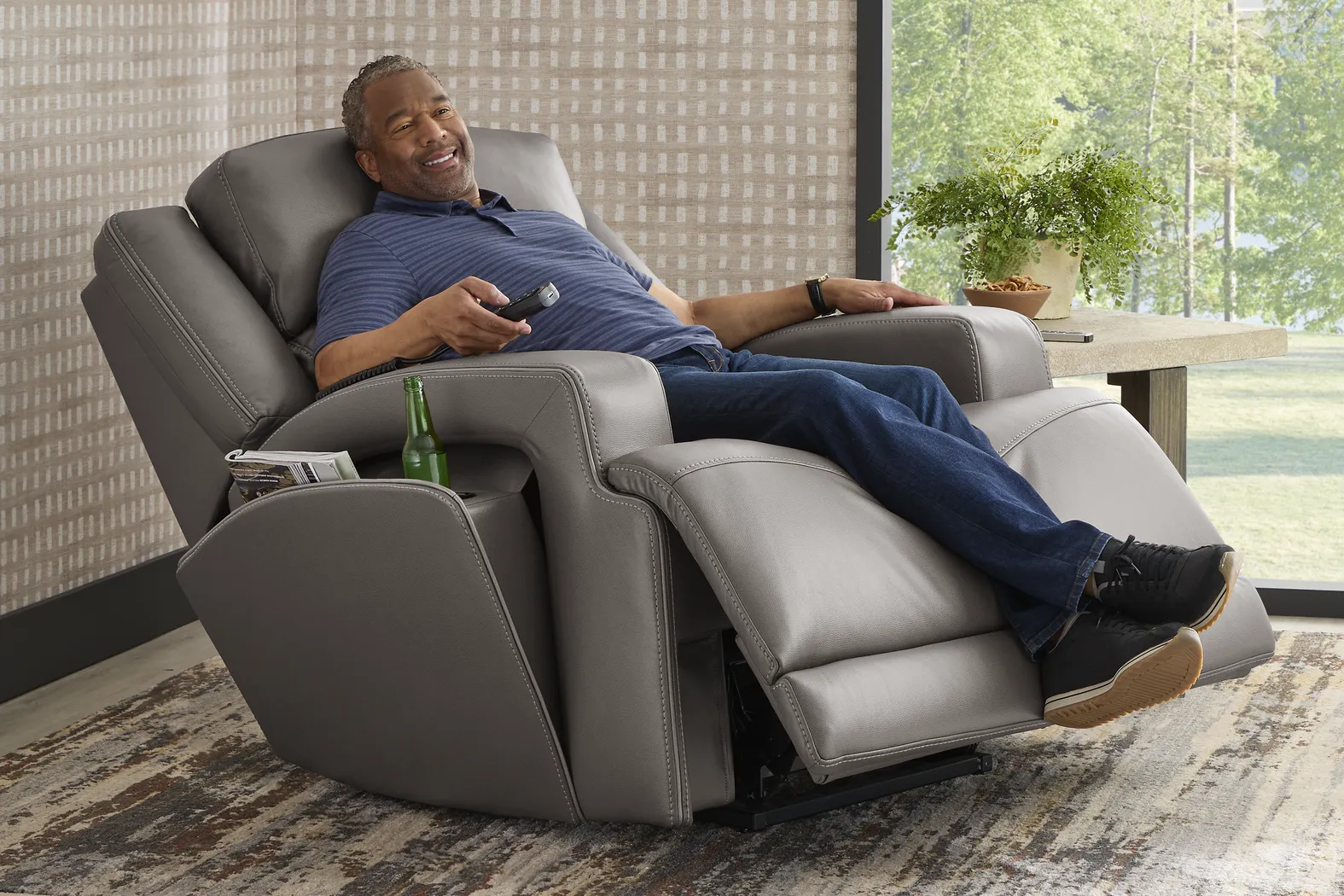 Lift Off by Shaquille O'Neal Home Charcoal Dual Power Lift Recliner - Thumbnail - Image 10